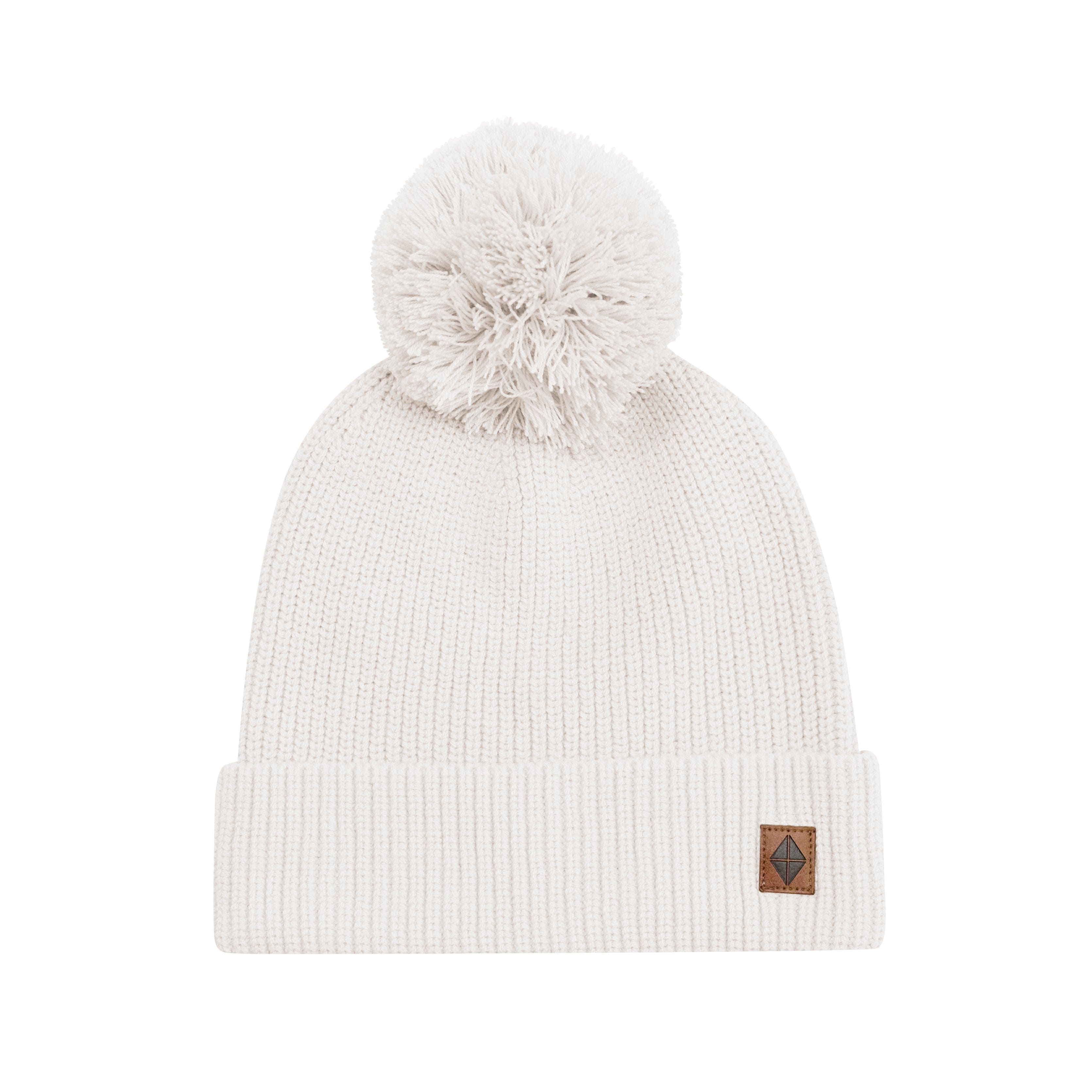 Kyte Baby Chunky Knit Adult Pom Beanie in Oat