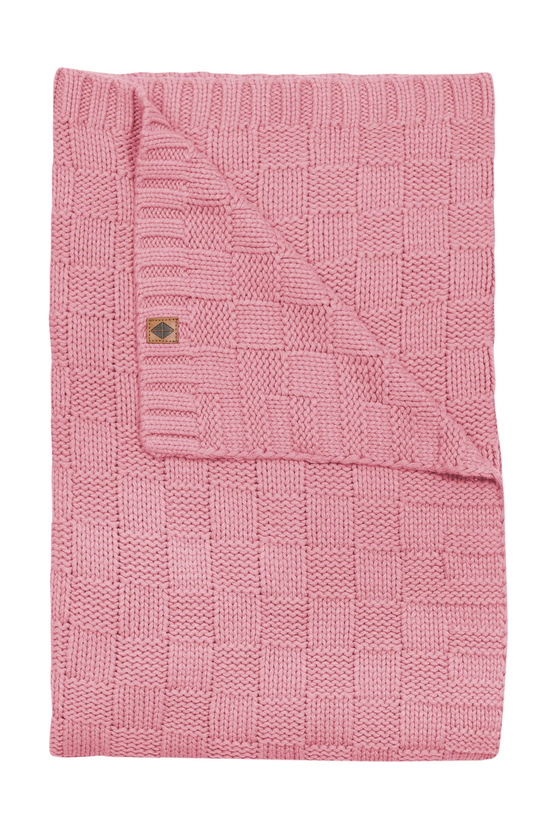 Kyte Baby Chunky Knit Basket Weave Toddler Blanket in Apple Blossom