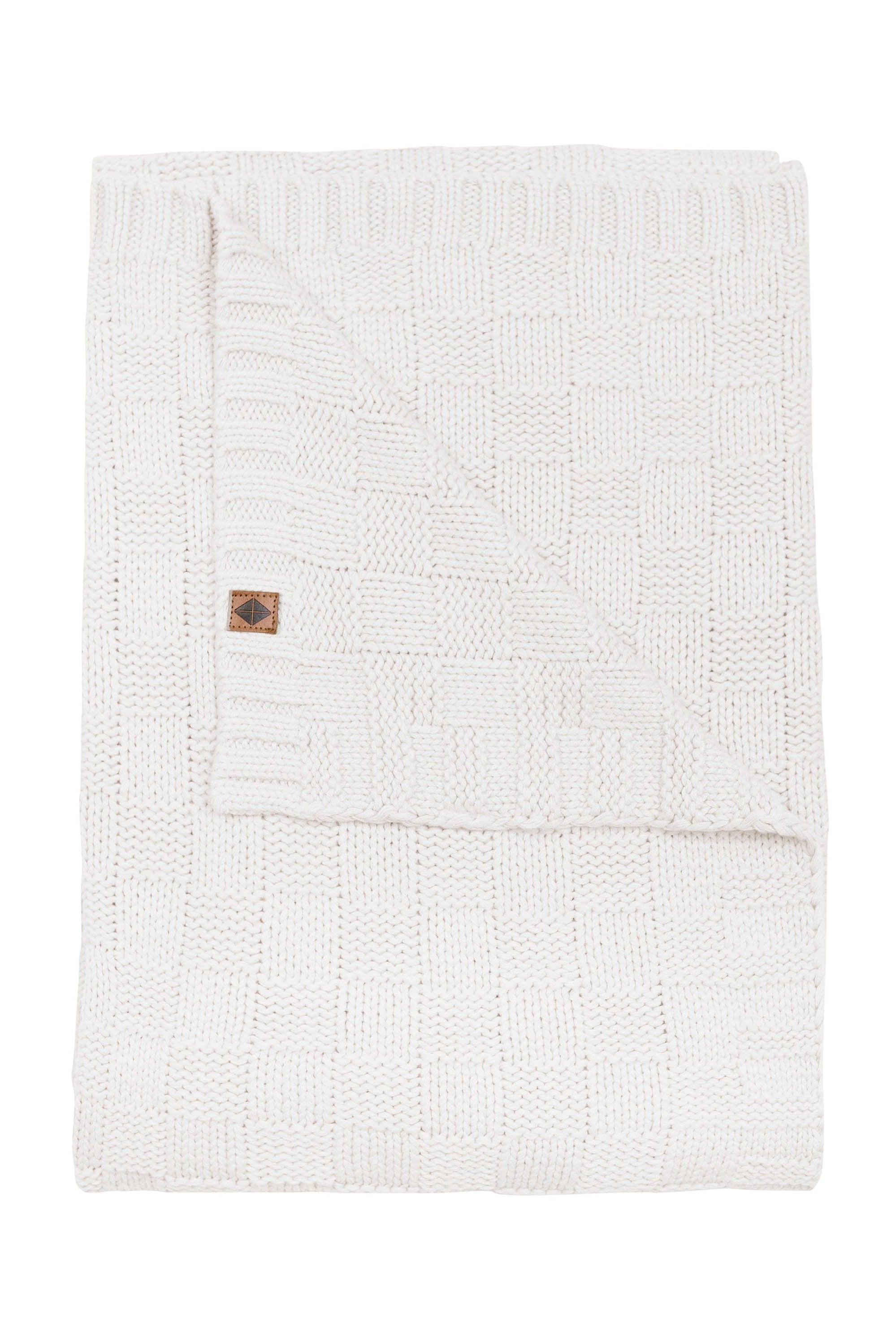 Kyte Baby Chunky Knit Basket Weave Toddler Blanket in Oat