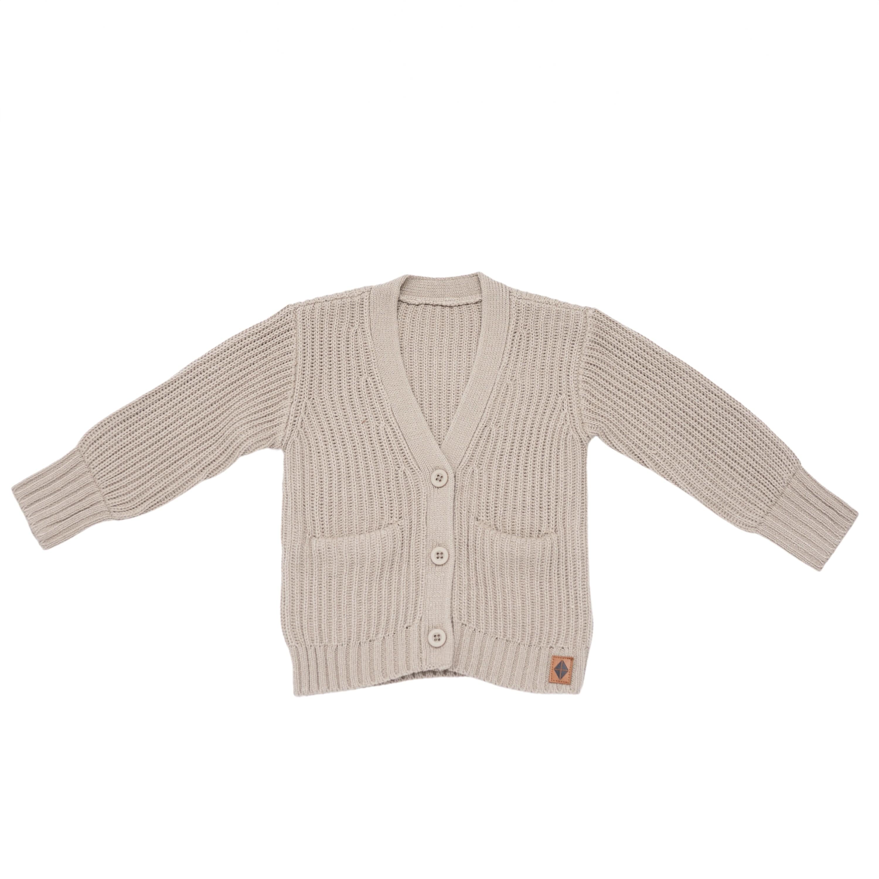 Kyte Baby Chunky Knit Oversized Cardigan in Almond