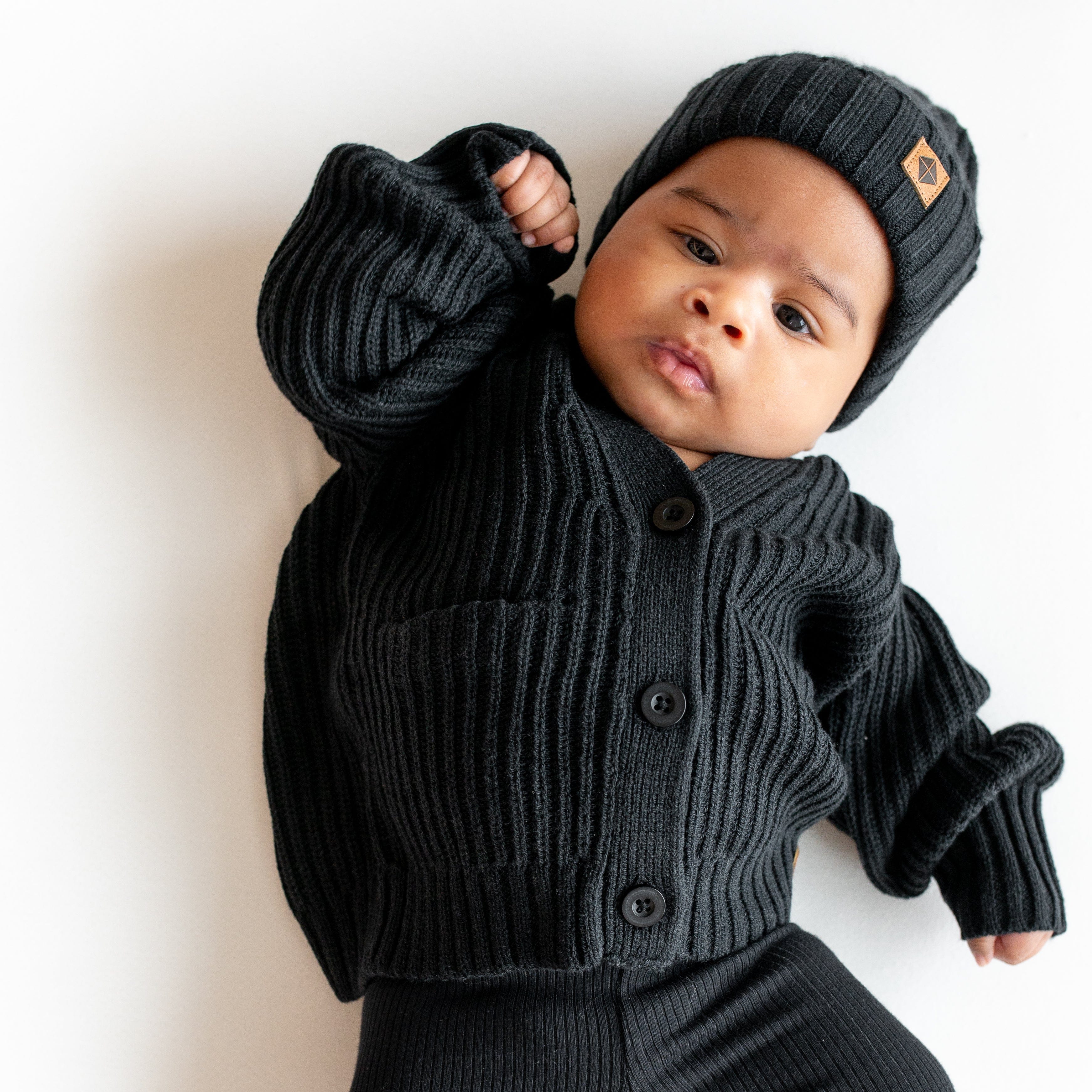 Kyte Baby Chunky Knit Oversized Cardigan in Midnight