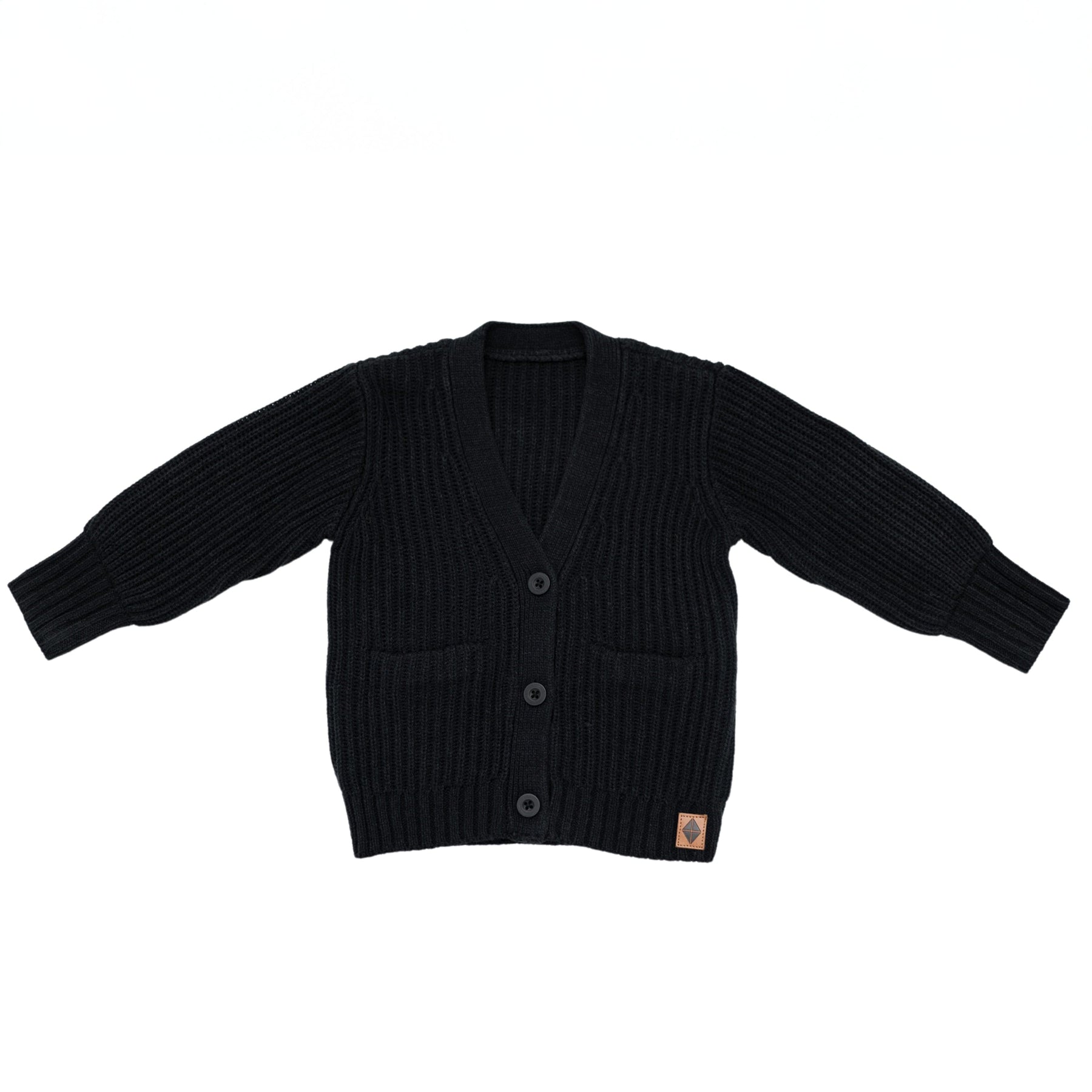 Chunky Knit Oversized Cardigan in Midnight Black Kyte Baby