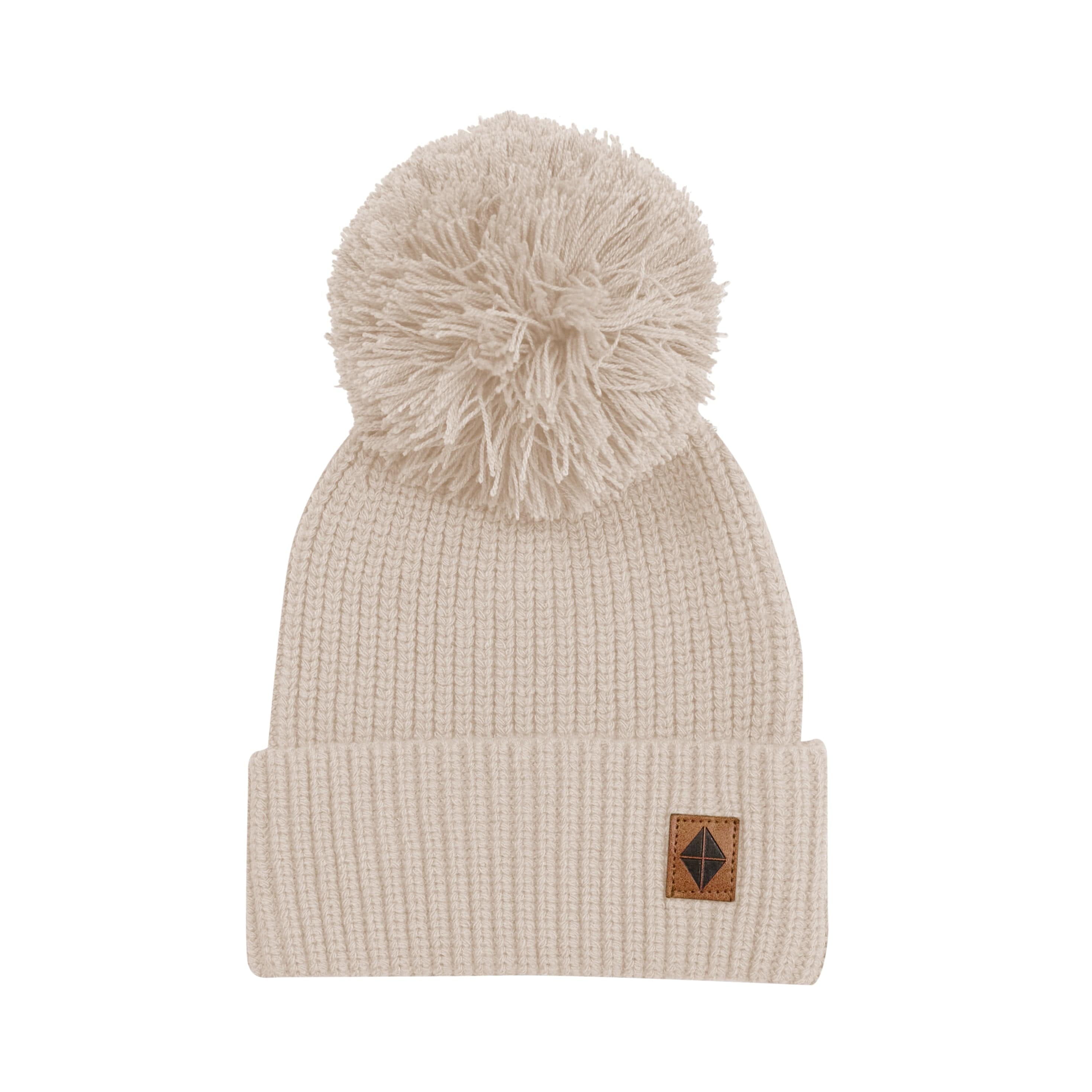 Kyte Baby Chunky Knit Pom Beanie Chunky Knit Pom Beanie in Almond