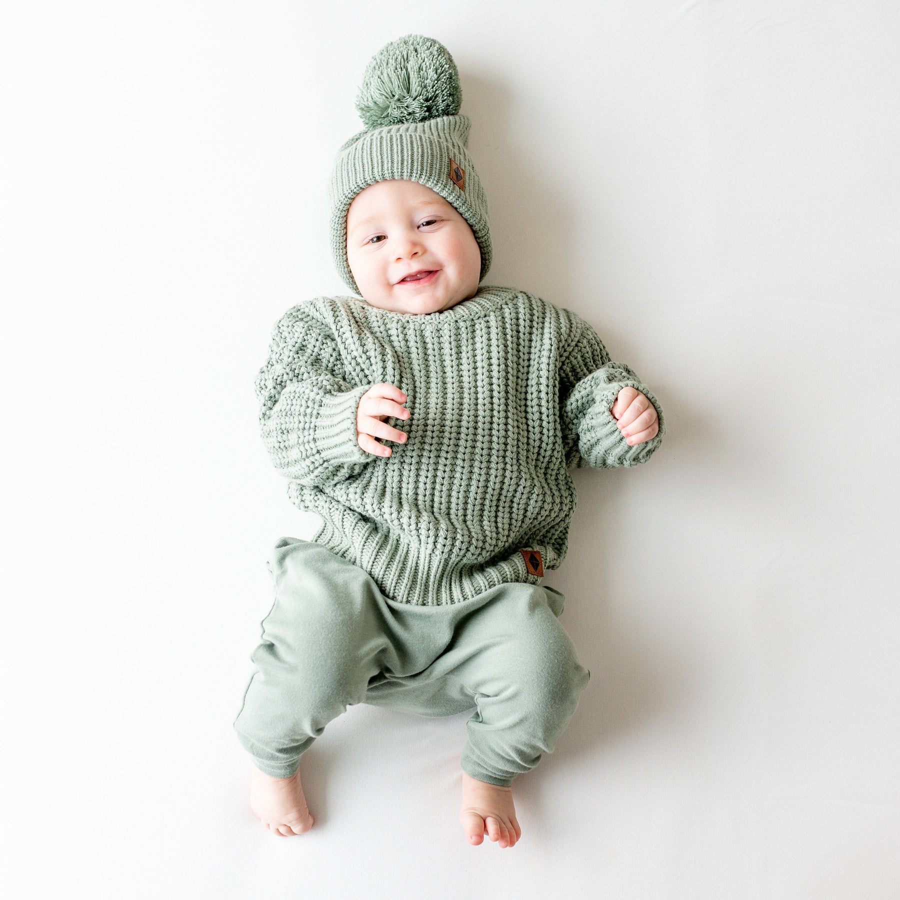 Kyte Baby Chunky Knit Sweater Chunky Knit Sweater in Thyme