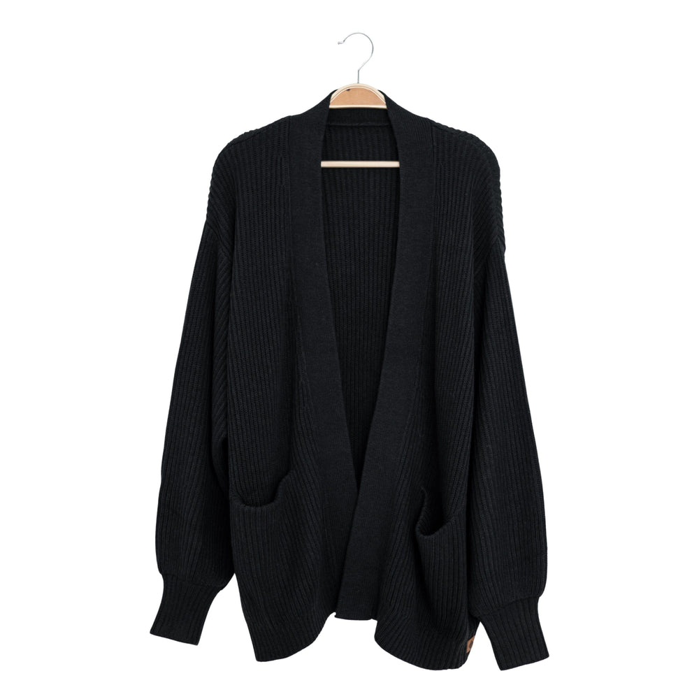Chunky and Warm Knit Button Pocketed Oversized Midi Cardigan main image 1