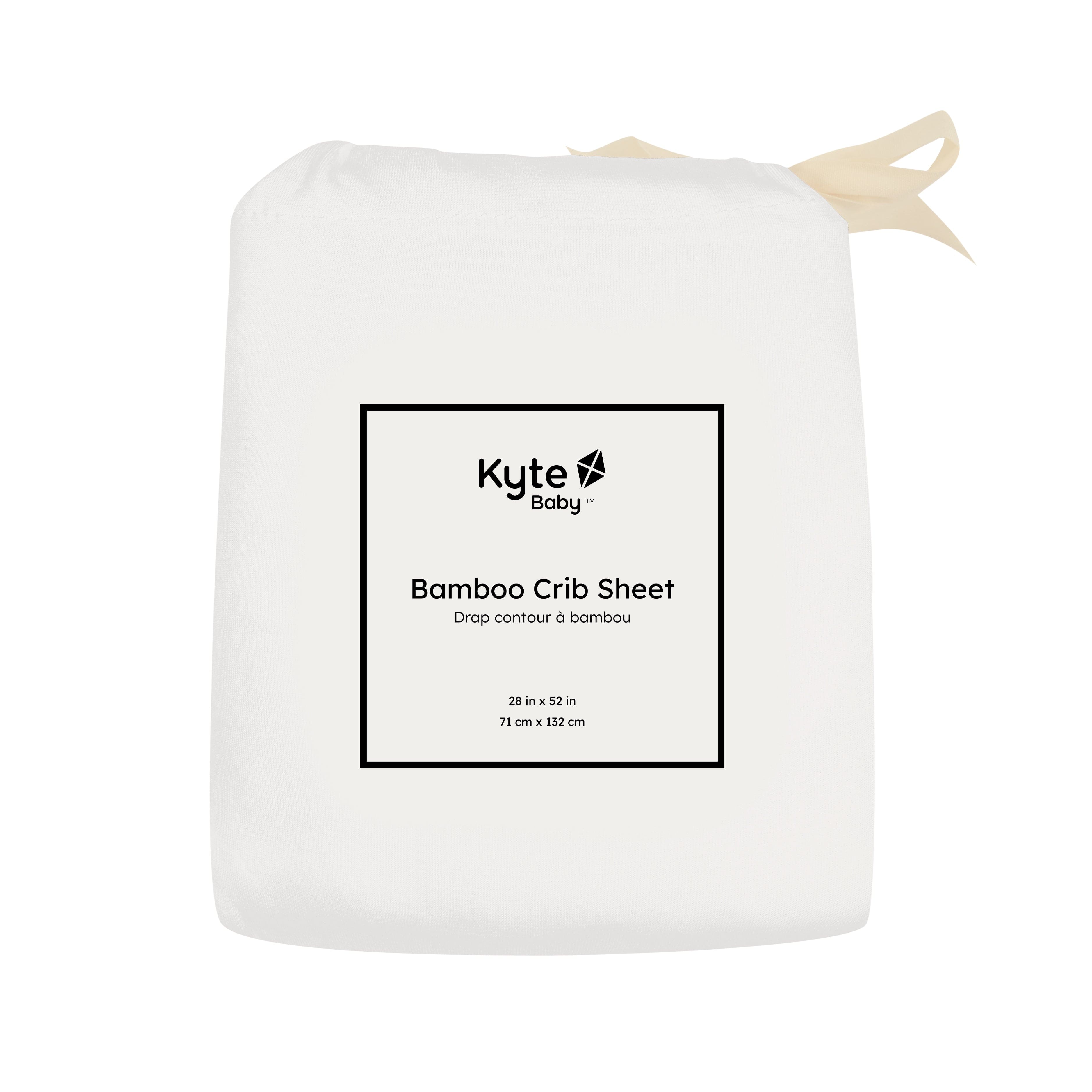 Cloud White Kyte Baby standard Crib Sheet in bag