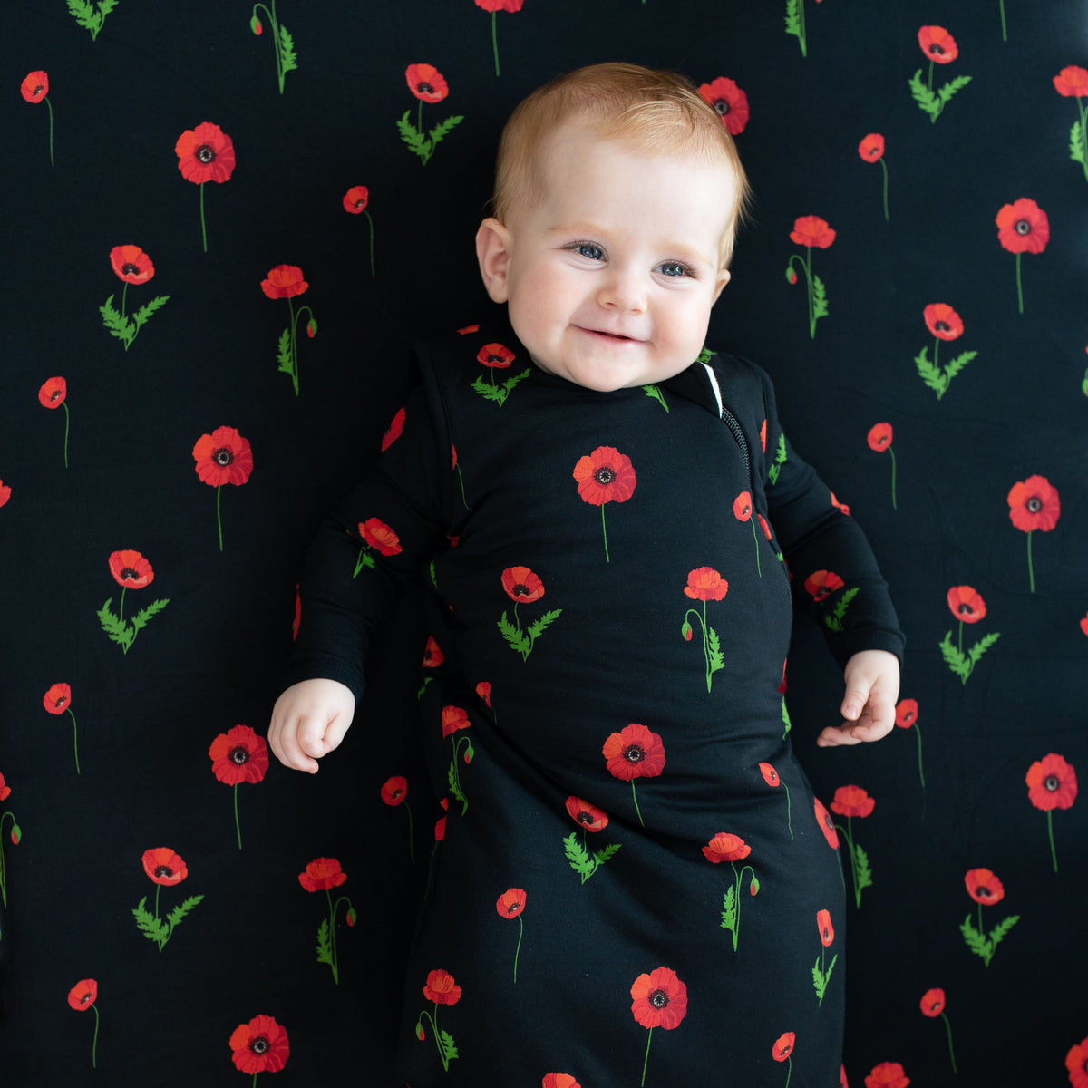 Kyte Baby Crib Sheet Midnight Poppies / Crib Sheet Crib Sheet in Midnight Poppies