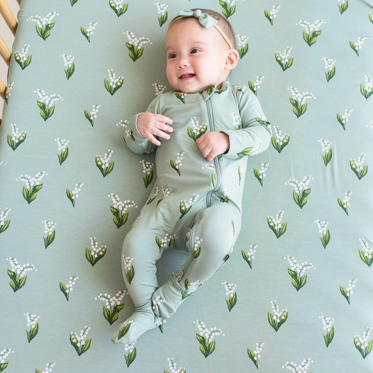 Kyte Baby Crib Sheet Thyme Lily / Crib Sheet Crib Sheet in Thyme Lily