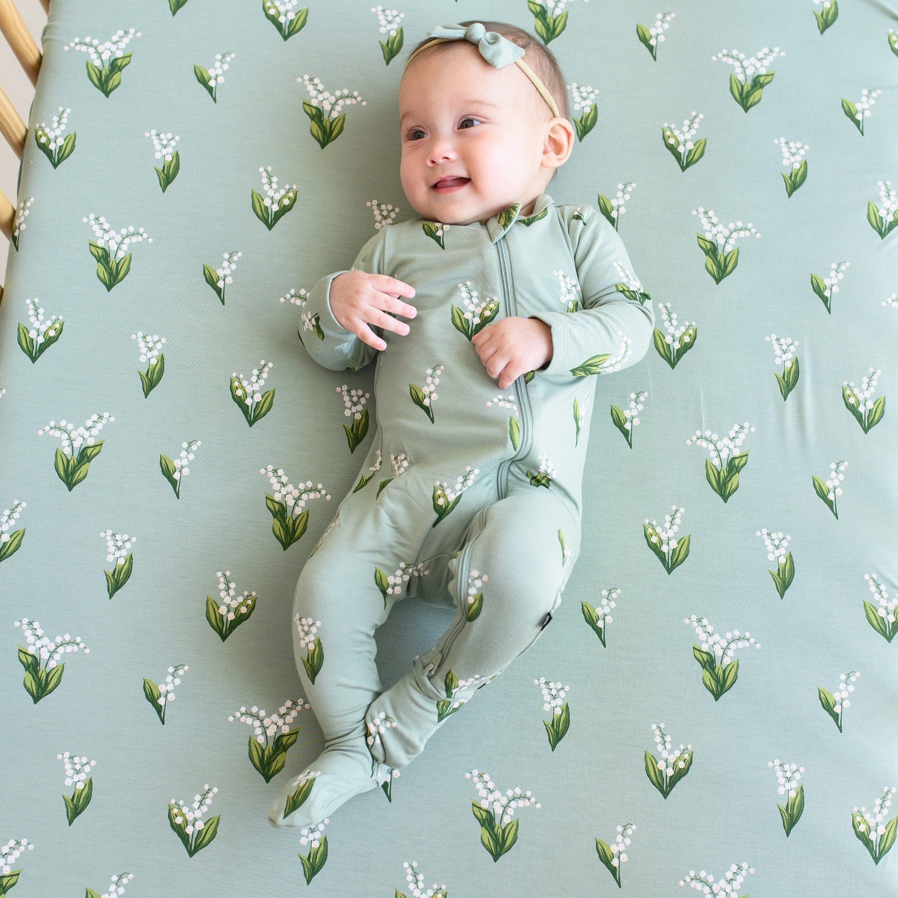 Kyte Baby Crib Sheet Thyme Lily / Crib Sheet Crib Sheet in Thyme Lily