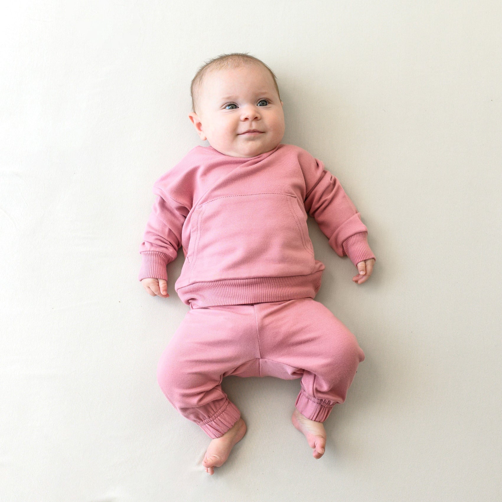 Babyhug French Terry Full Length Jogger Fit Track Pants with Pockets & Letter Patch - Red main image 0