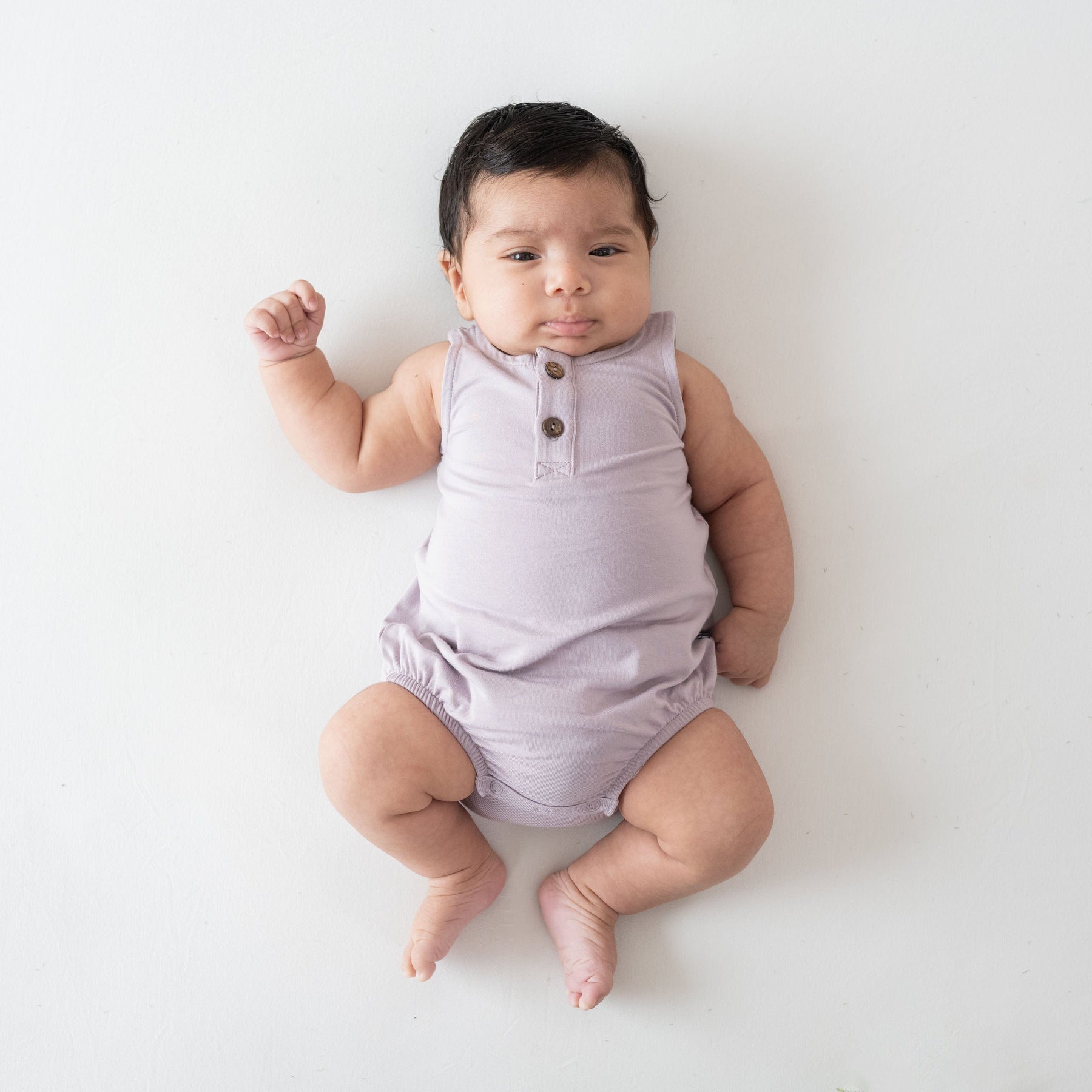 Kyte Baby Henley Tank Bubble Romper Henley Tank Bubble Romper in Wisteria