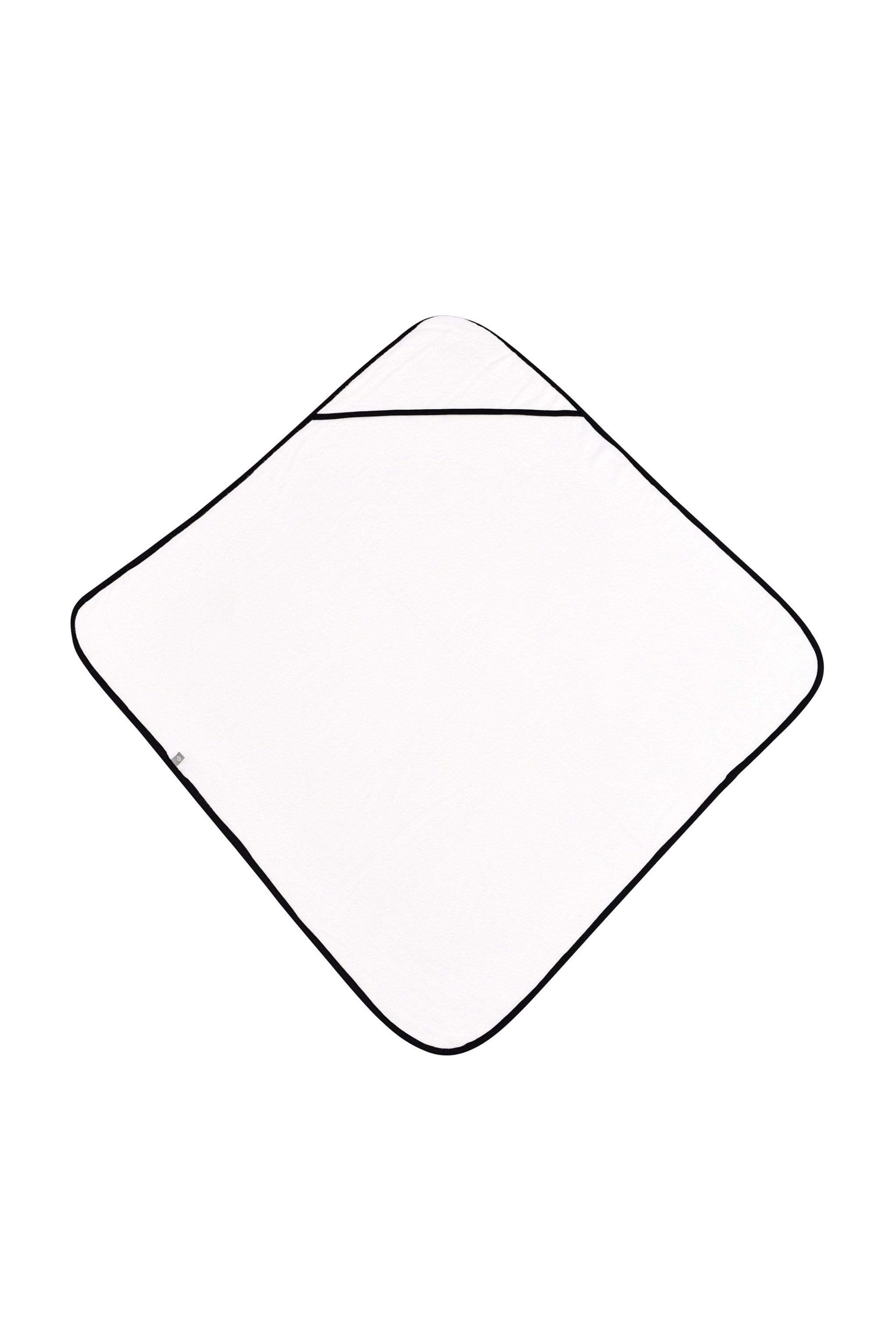 Kyte Baby Hooded bamboo terry Bath Towel in Cloud with Midnight Trim