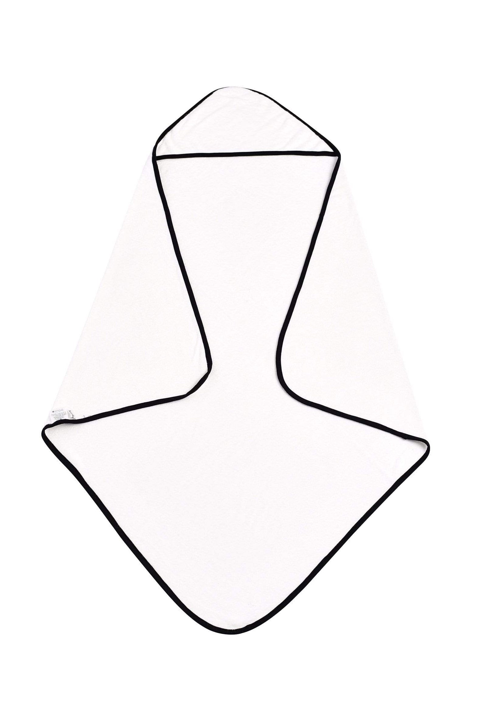 Kyte Baby Hooded Bath Towel in Cloud with Midnight Trim