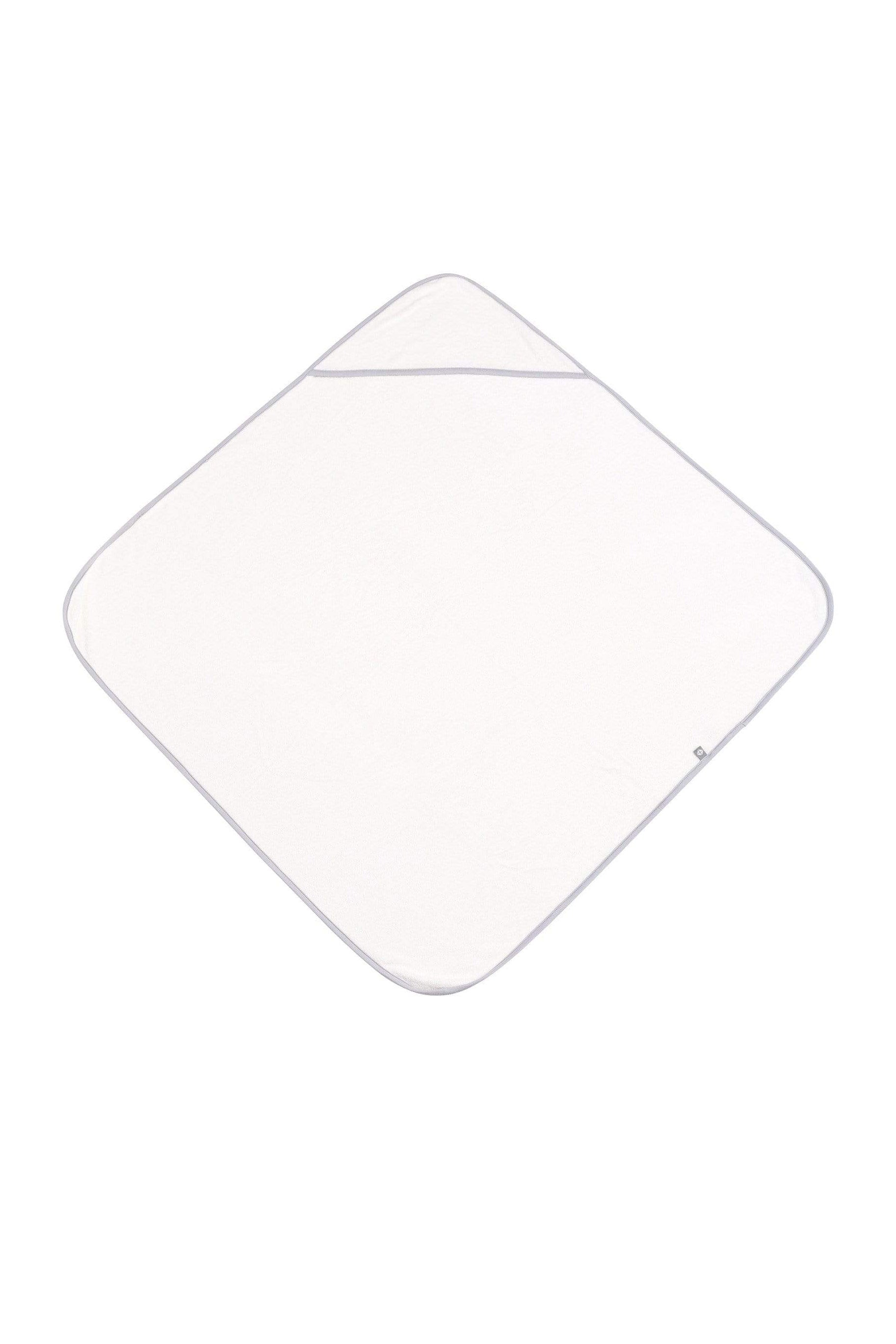 Kyte Baby Hooded bamboo terry Bath Towel in Cloud with Storm Trim