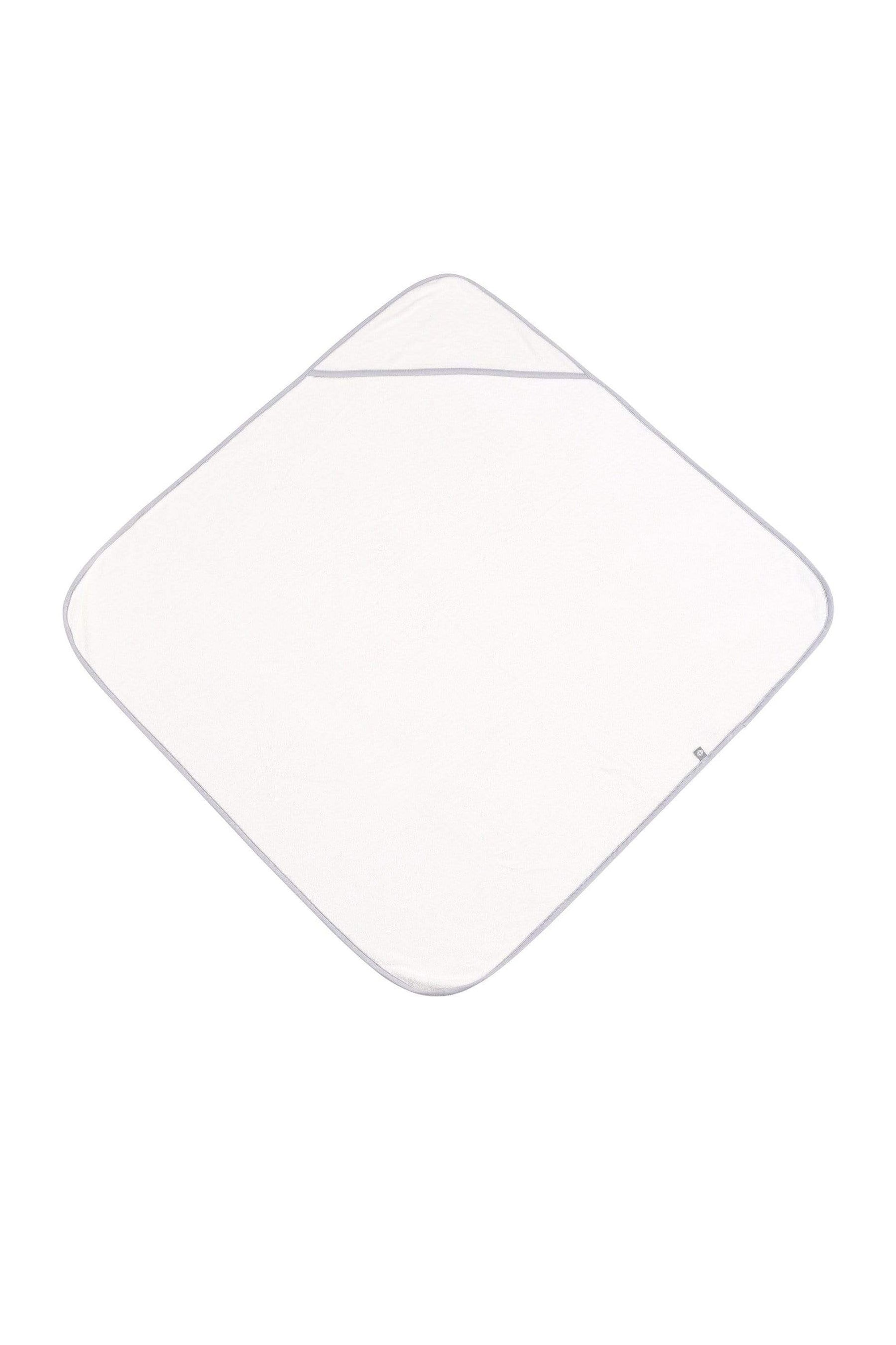 Kyte Baby Hooded bamboo terry Bath Towel in Cloud with Storm Trim