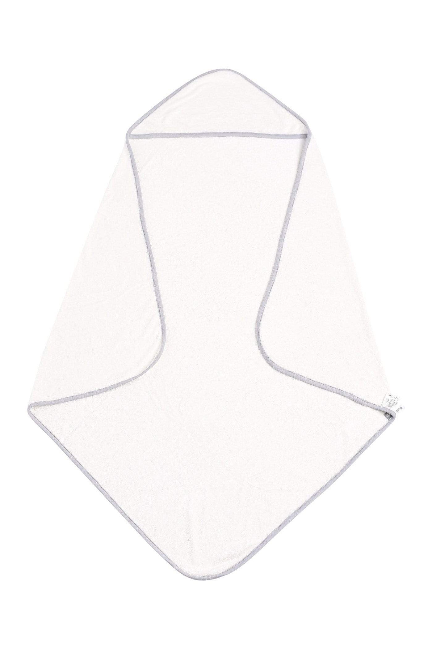 Kyte Baby Hooded Bath Towel in Cloud with Storm Trim