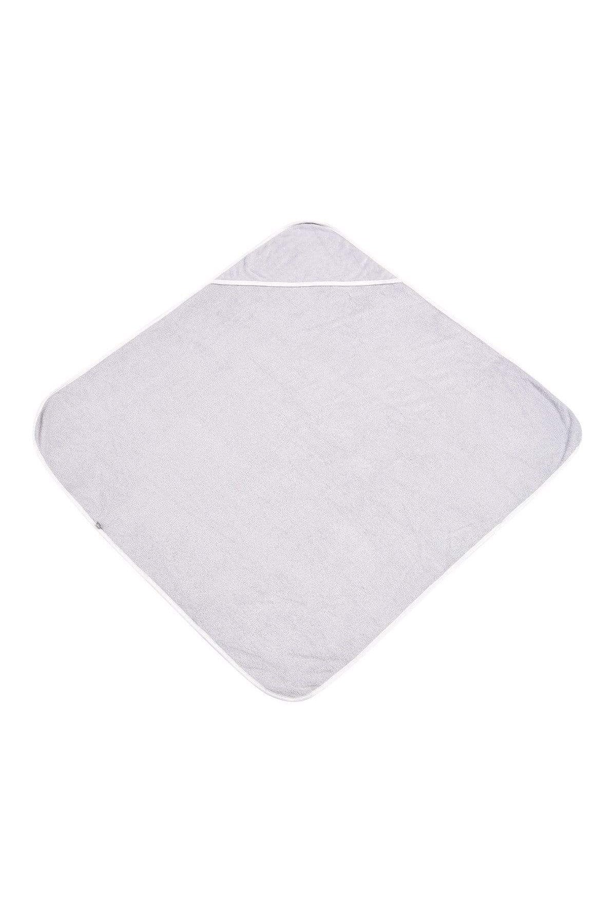 Kyte Baby Hooded bamboo terry Bath Towel in Storm with Cloud Trim