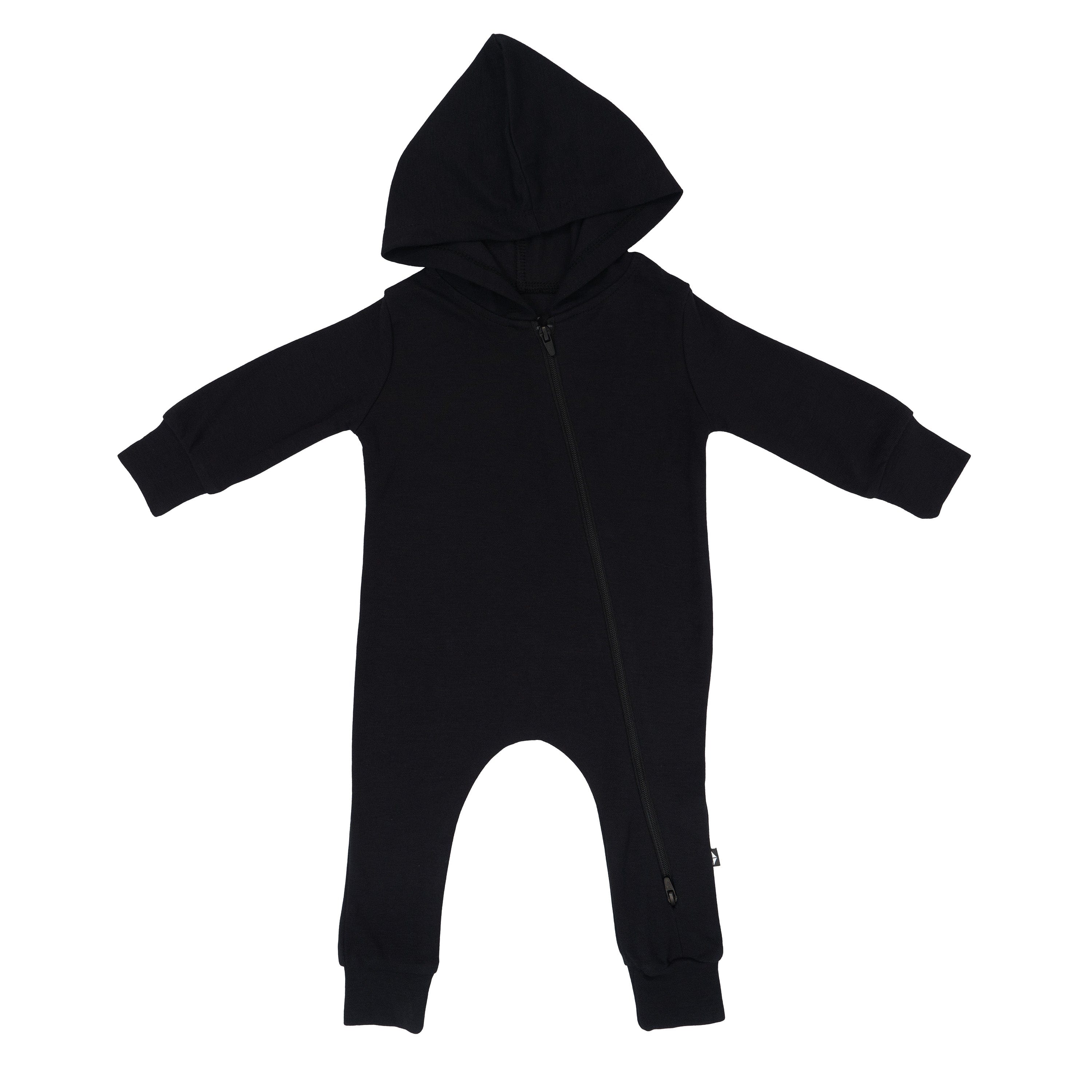 Kyte Baby Hooded Zippered Romper Bamboo Jersey Hooded Zippered Romper in Midnight