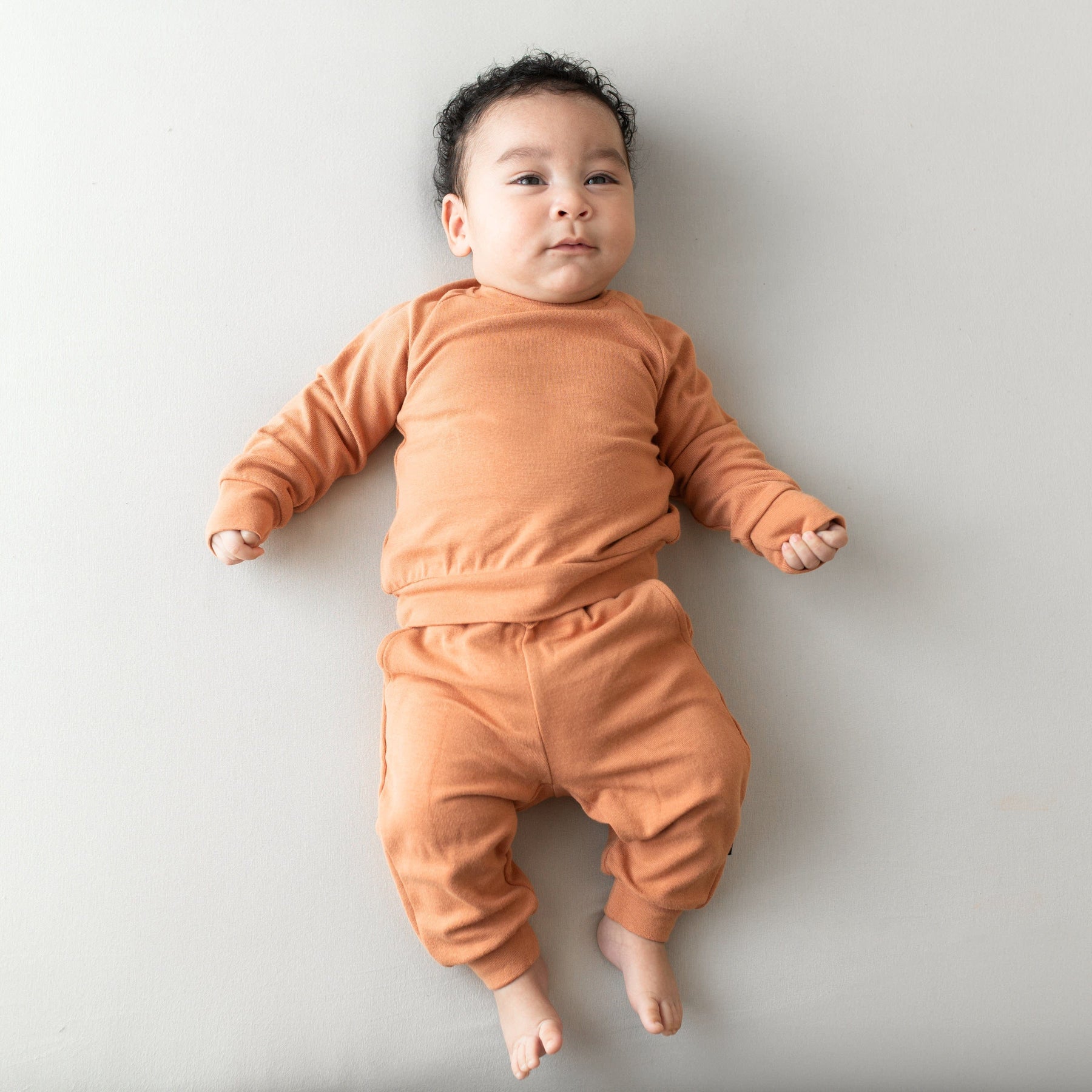 Kyte Baby Jogger Set Bamboo Jersey Jogger Set in Apricot