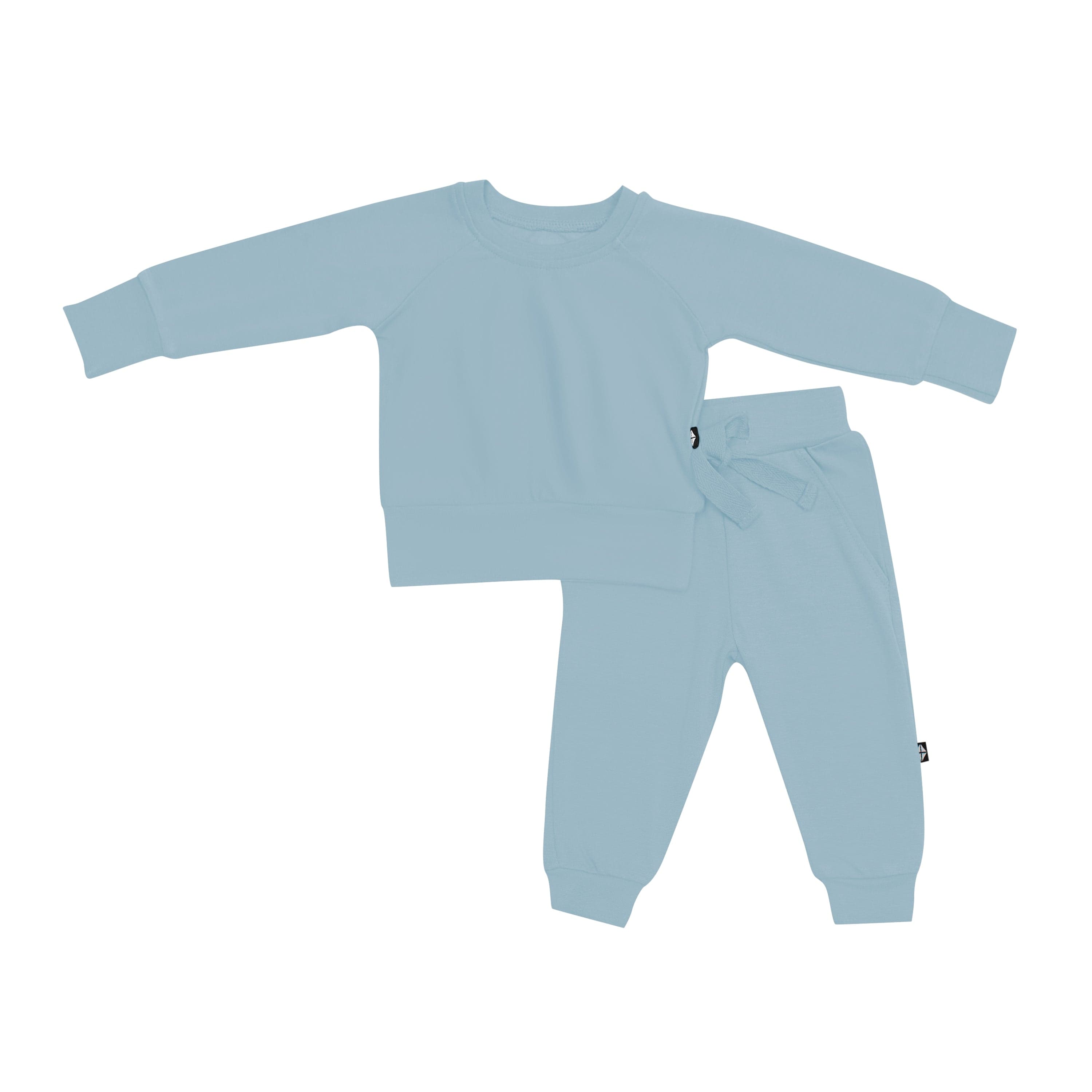 Kyte Baby Jogger Set Bamboo Jersey Jogger Set in Dusty Blue