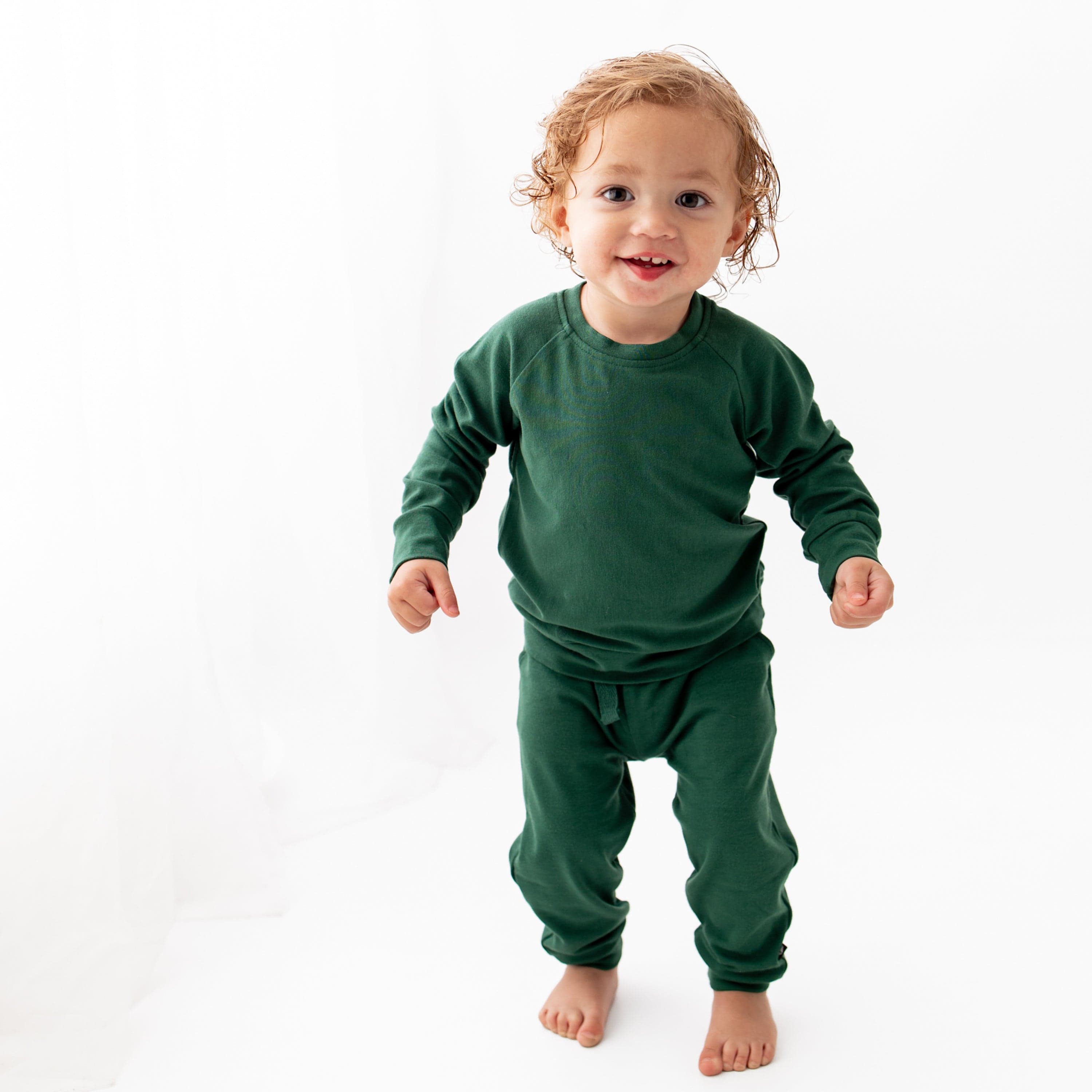 Kyte Baby Jogger Set Bamboo Jersey Jogger Set in Forest