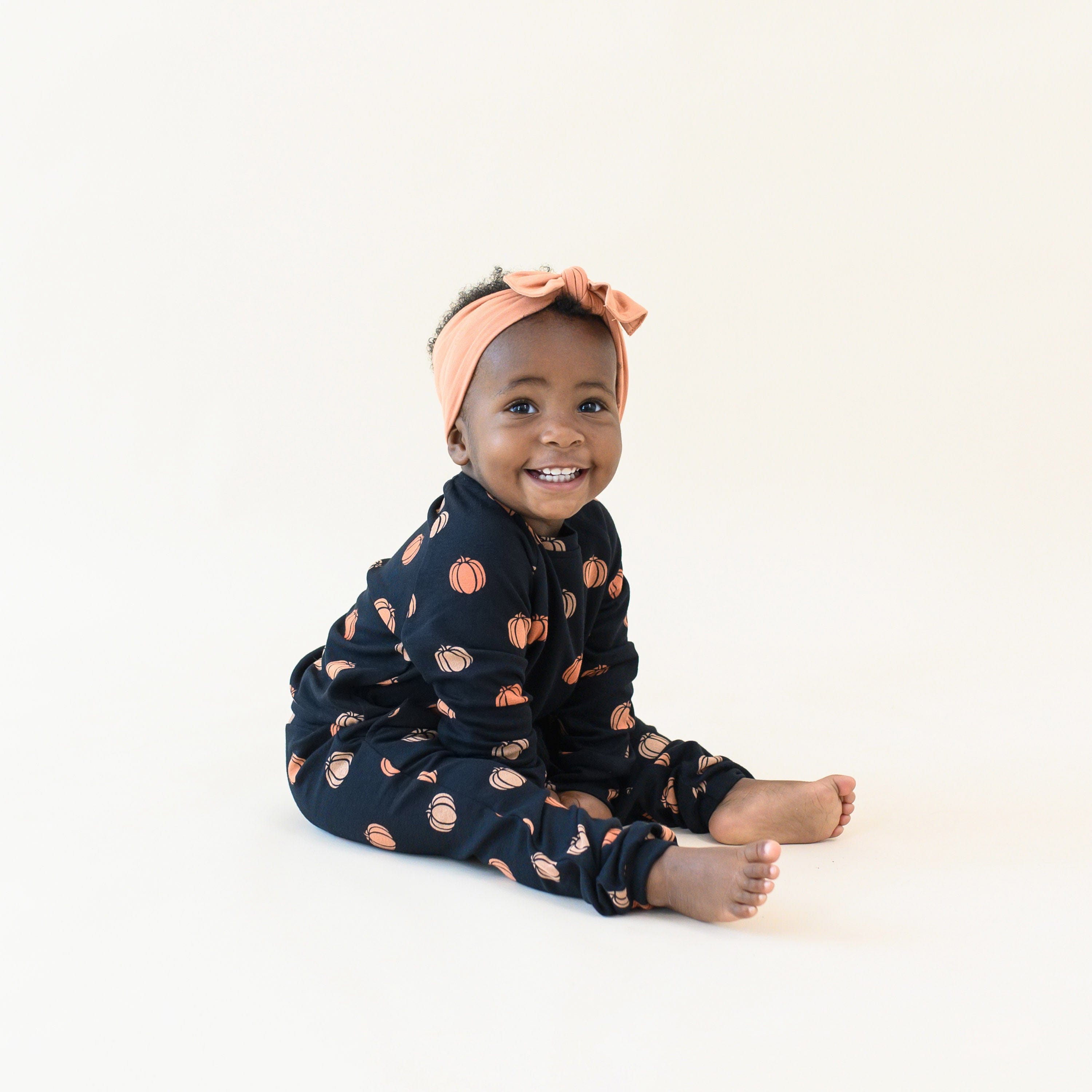 Kyte Baby Jogger Set Bamboo Jersey Jogger Set in Pumpkin