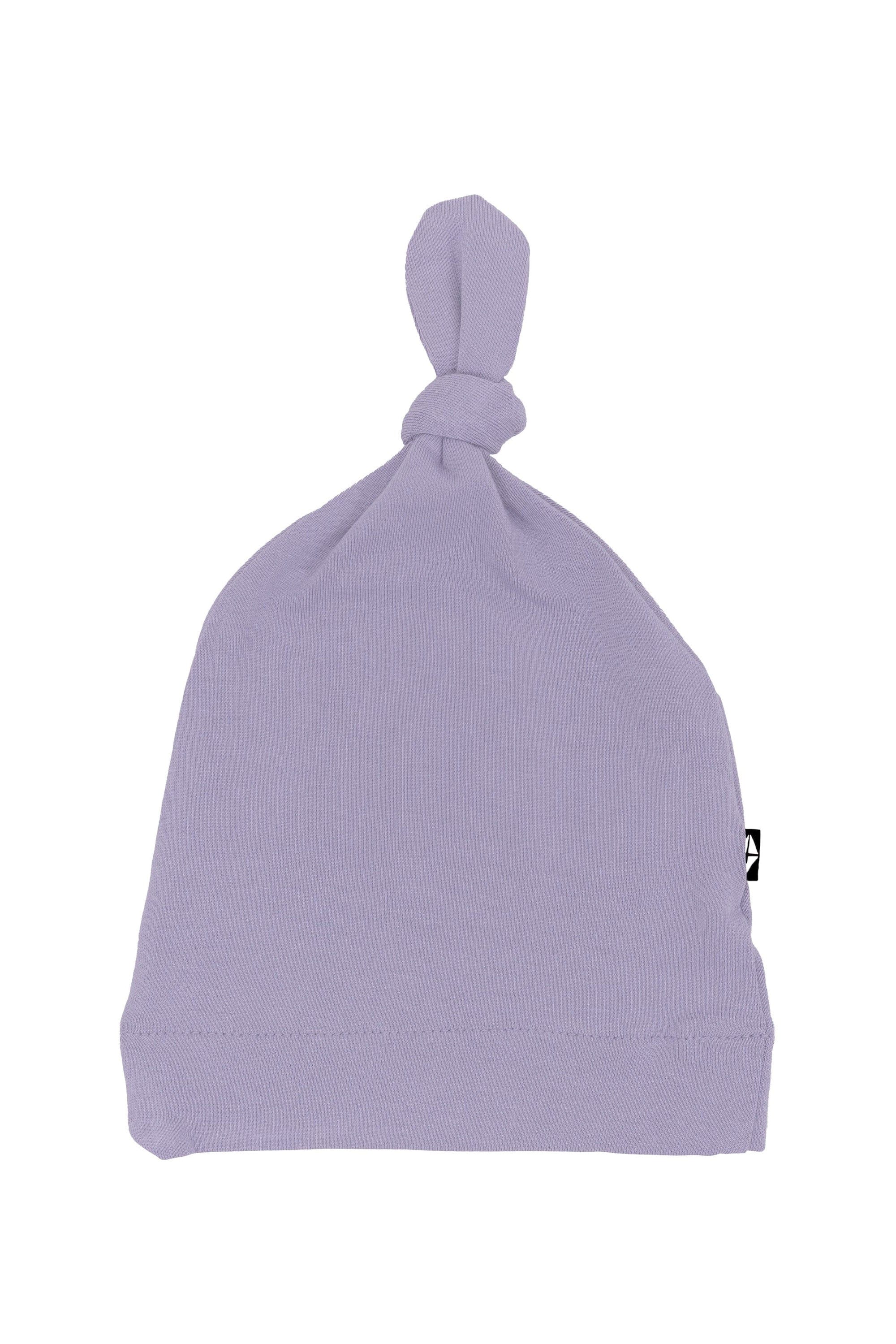 Flat lay of Kyte Baby Knotted Cap in Taro