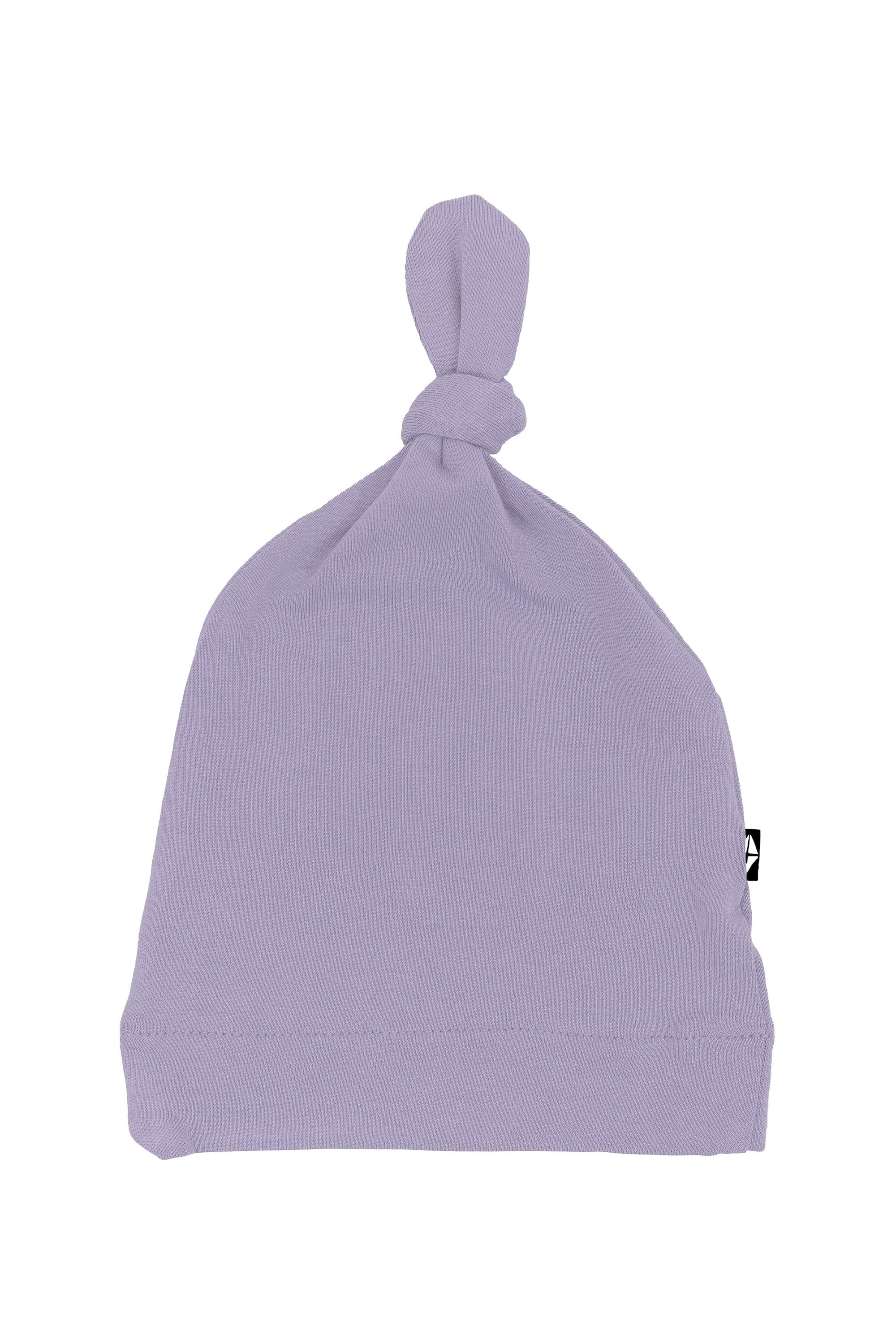 Flat lay of Kyte Baby Knotted Cap in Taro