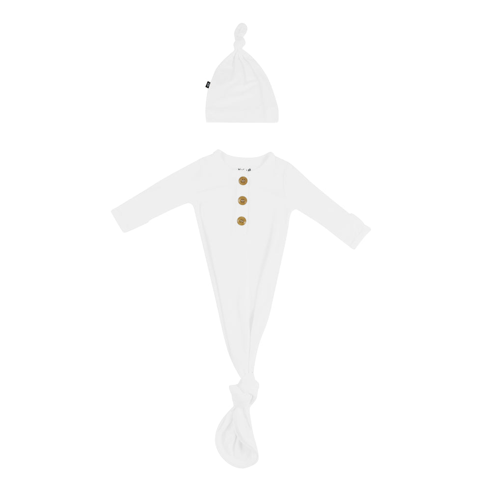 Knotted Gown with Hat Set in Cloud Kyte Baby