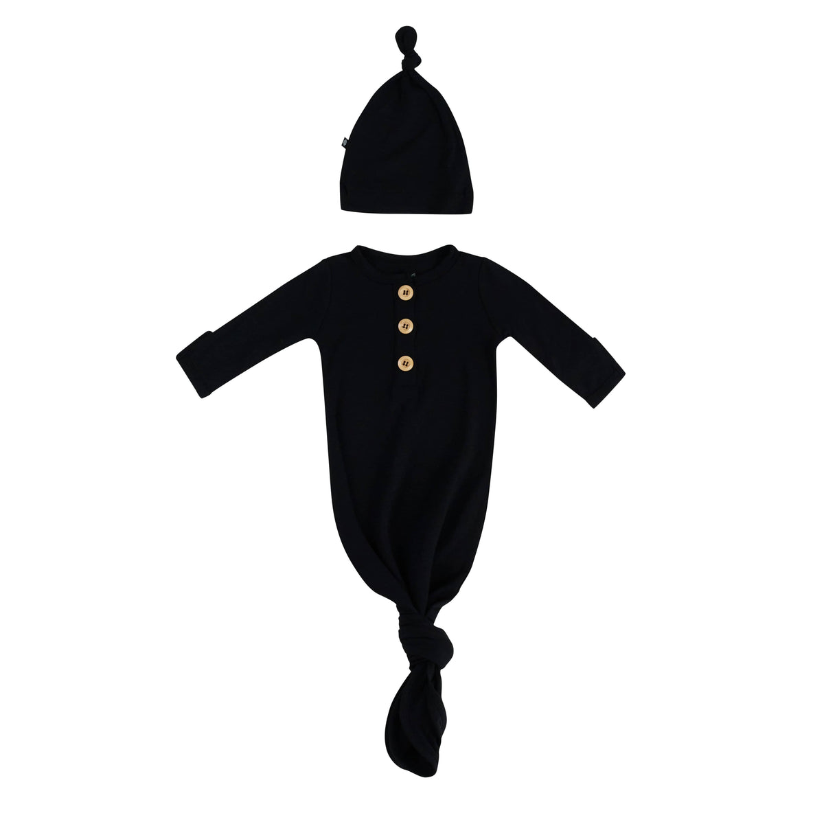 Knotted Gown with Hat Set in Midnight Kyte Baby