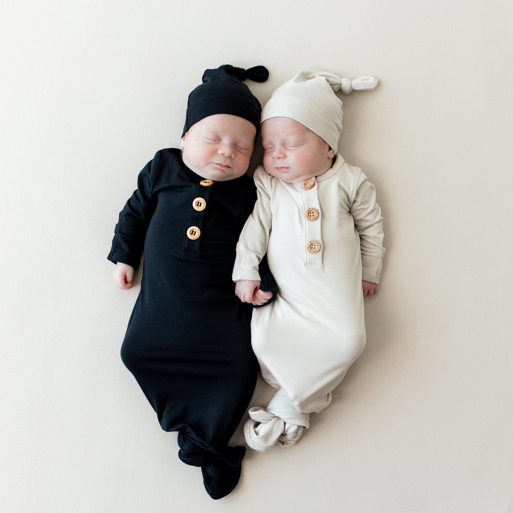 Kyte Baby Knotted Gown with Hat Set Knotted Gown with Hat Set in Midnight