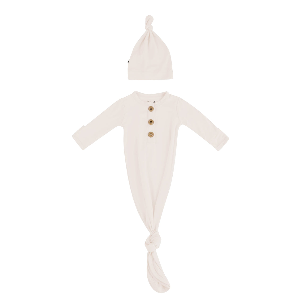 Knotted Gown with Hat Set in Oat Kyte Baby