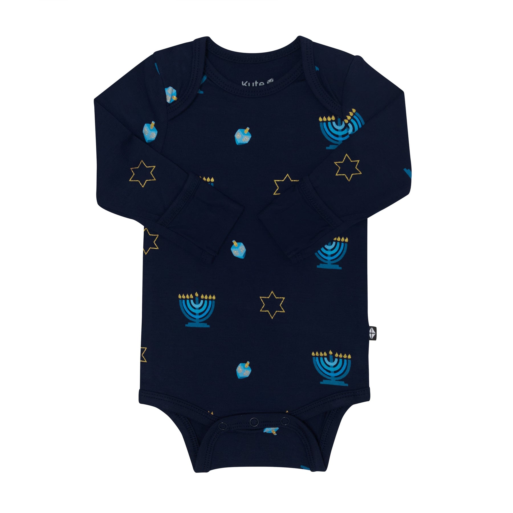 Kyte Baby Layette Long Sleeve Bodysuit in Hanukkah