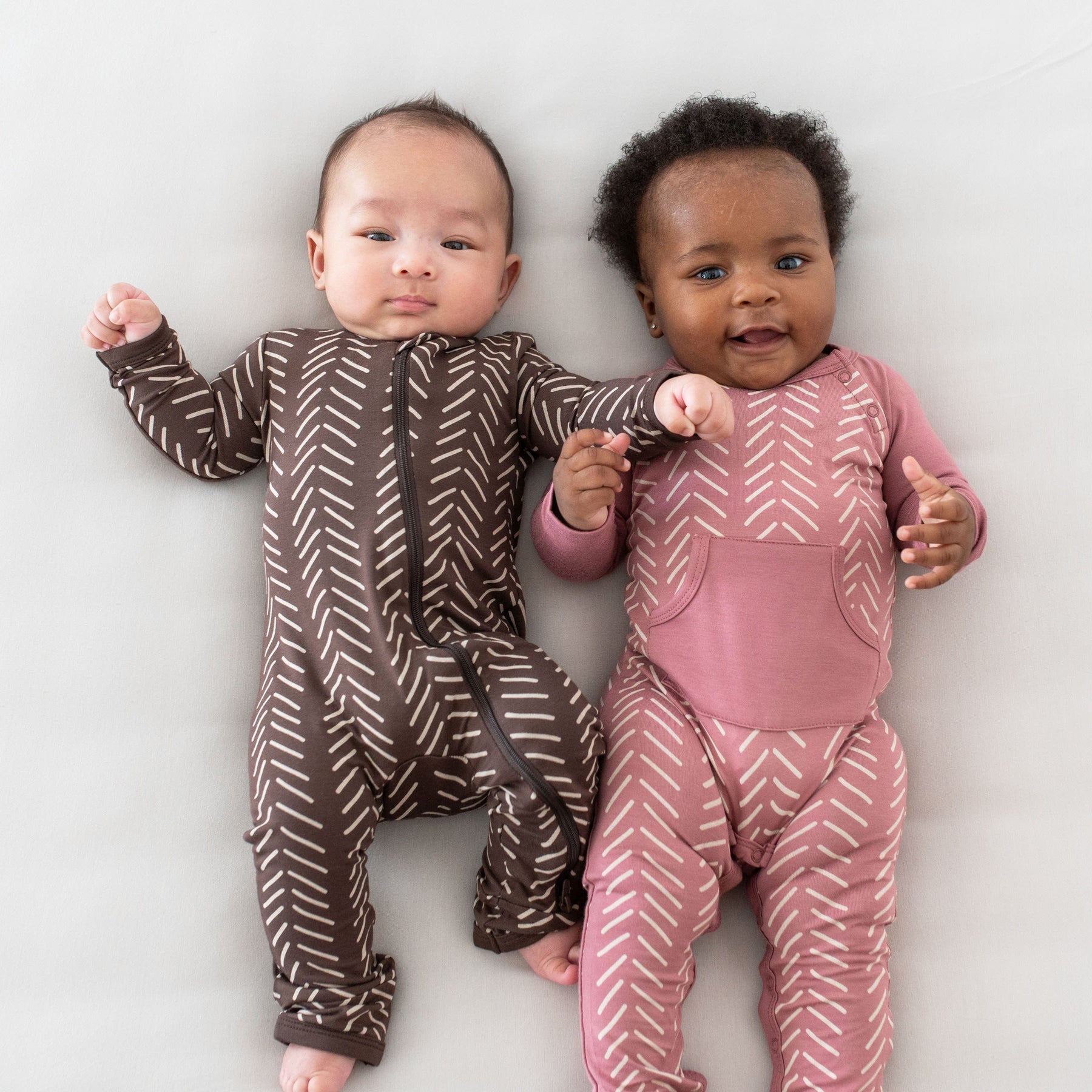 Kyte Baby Long Alls Longall in Dusty Rose Herringbone