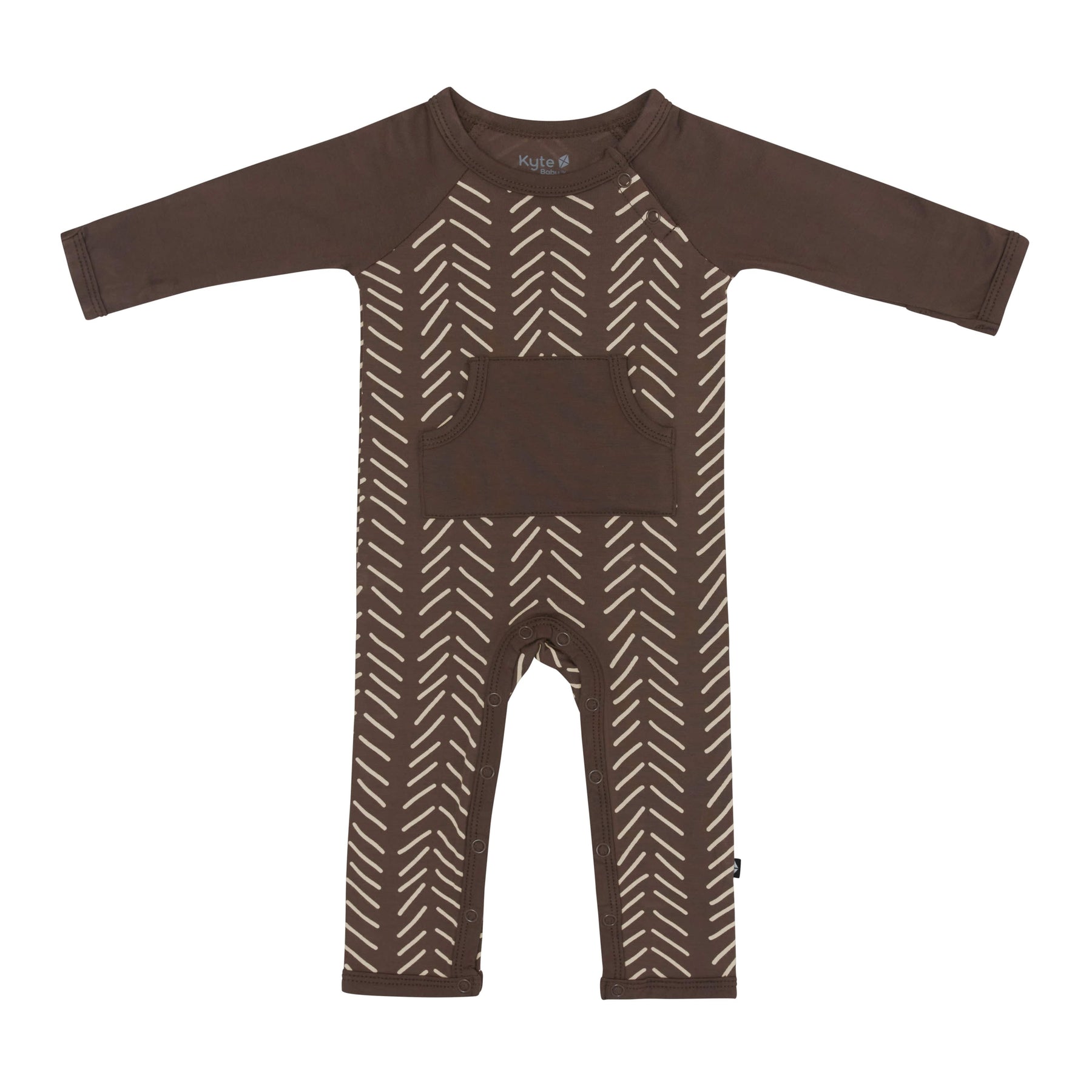 Kyte Baby Long Alls Longall in Espresso Herringbone