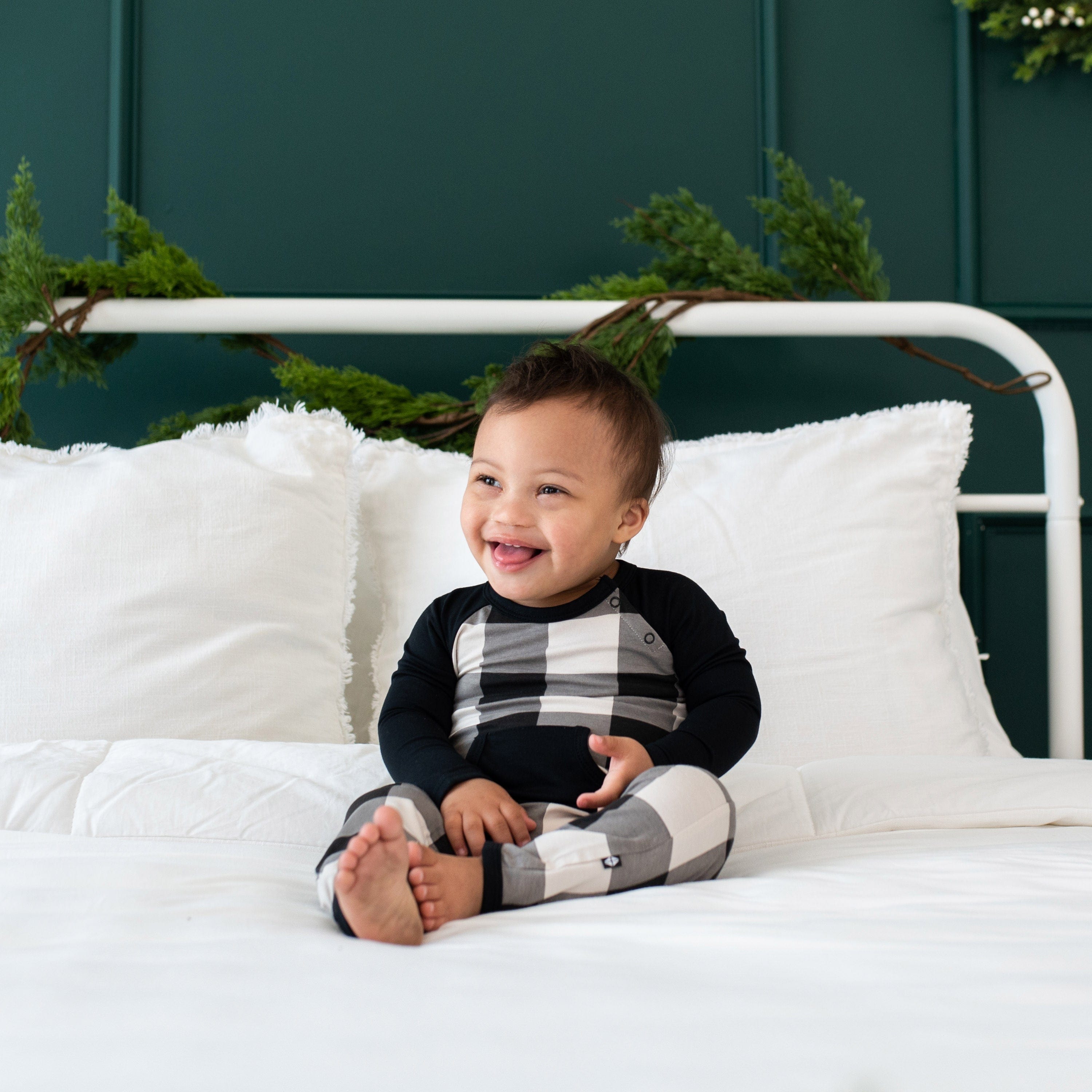 Kyte Baby Long Alls Longall in Midnight Plaid