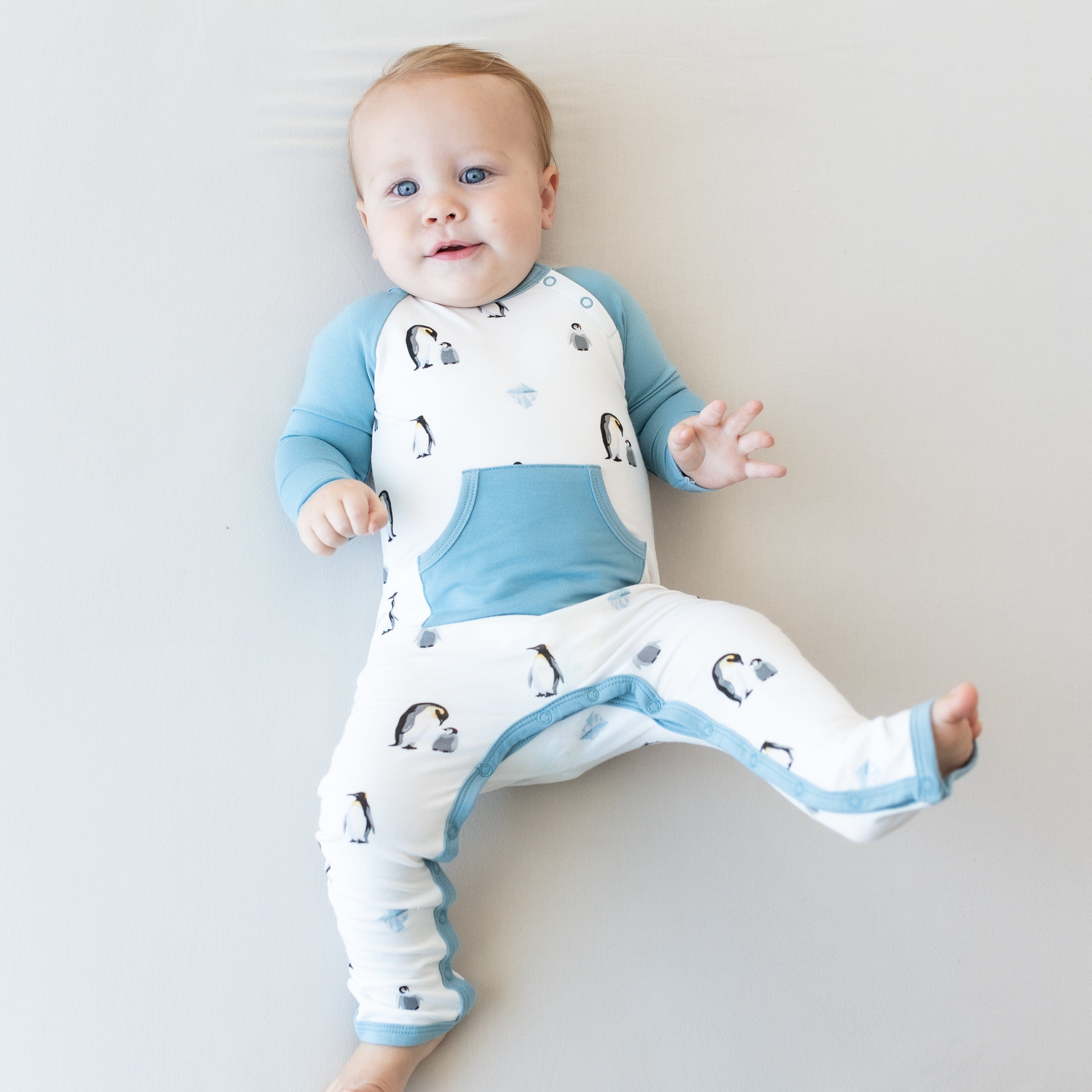 Kyte Baby Long Alls Longall in Penguin