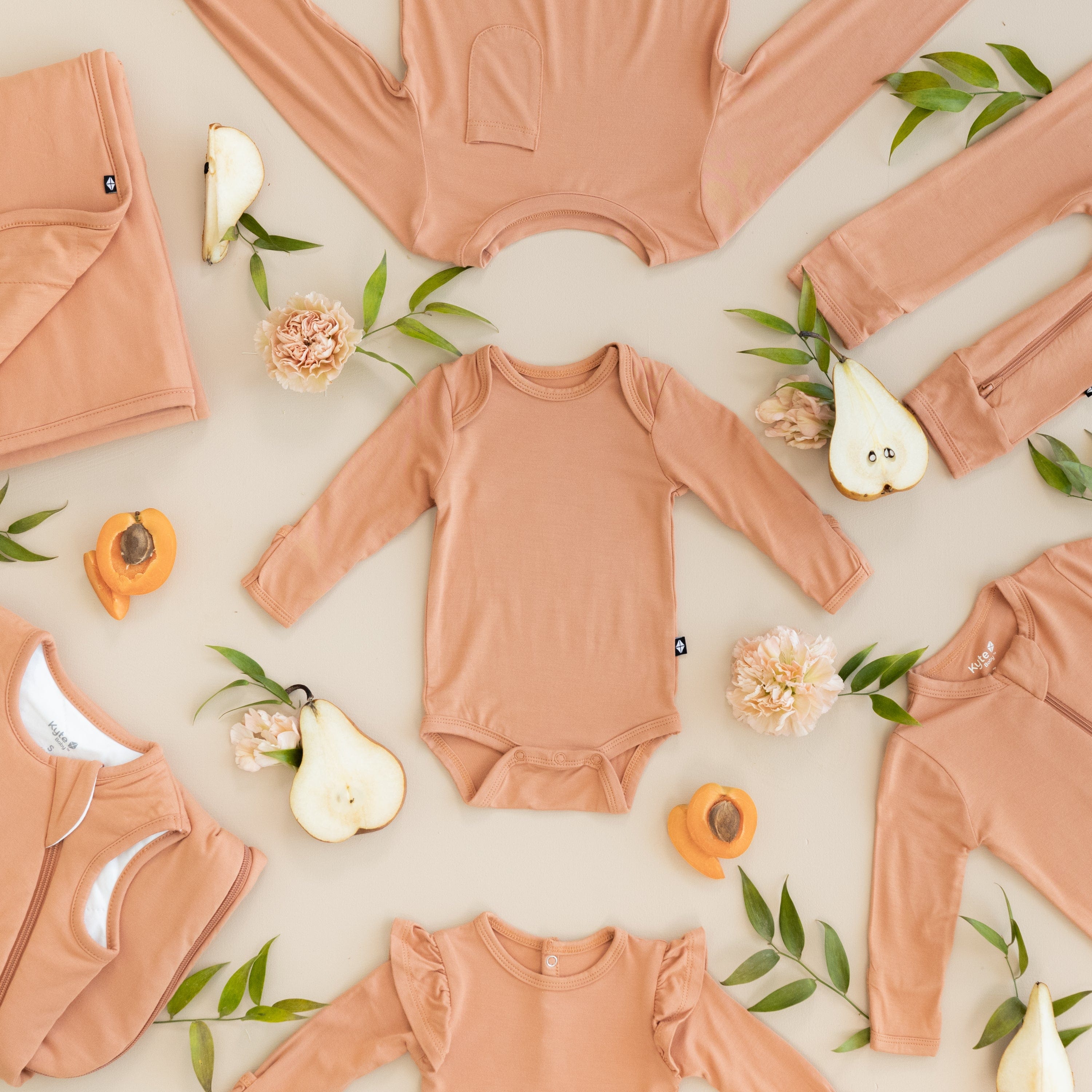 Kyte Baby Long Sleeve Bodysuits Long Sleeve Bodysuit in Apricot