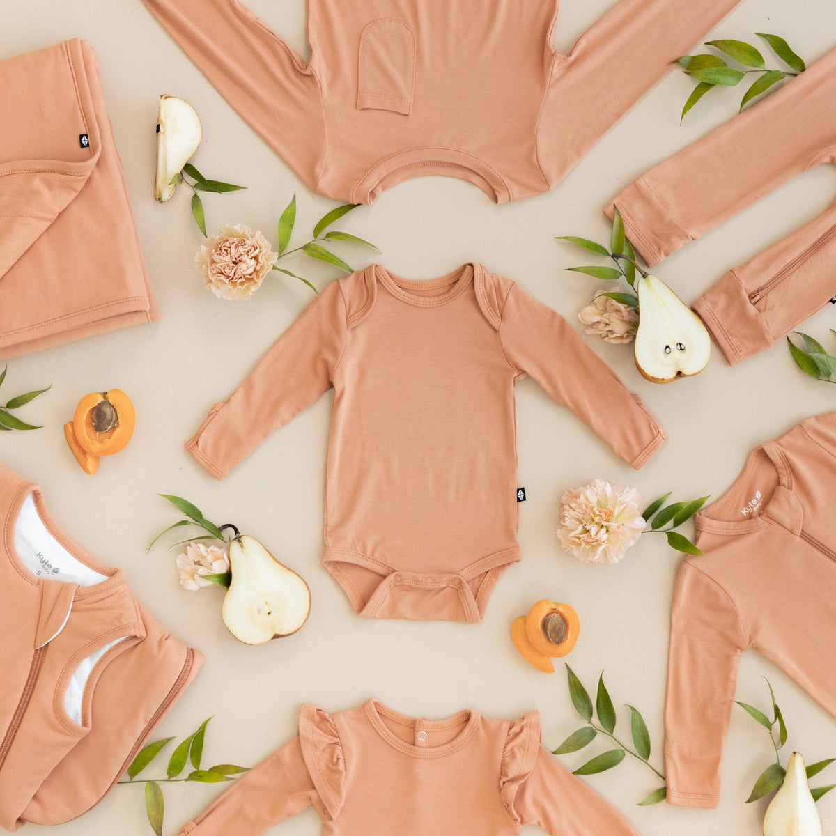 Kyte Baby Long Sleeve Bodysuits Long Sleeve Bodysuit in Apricot