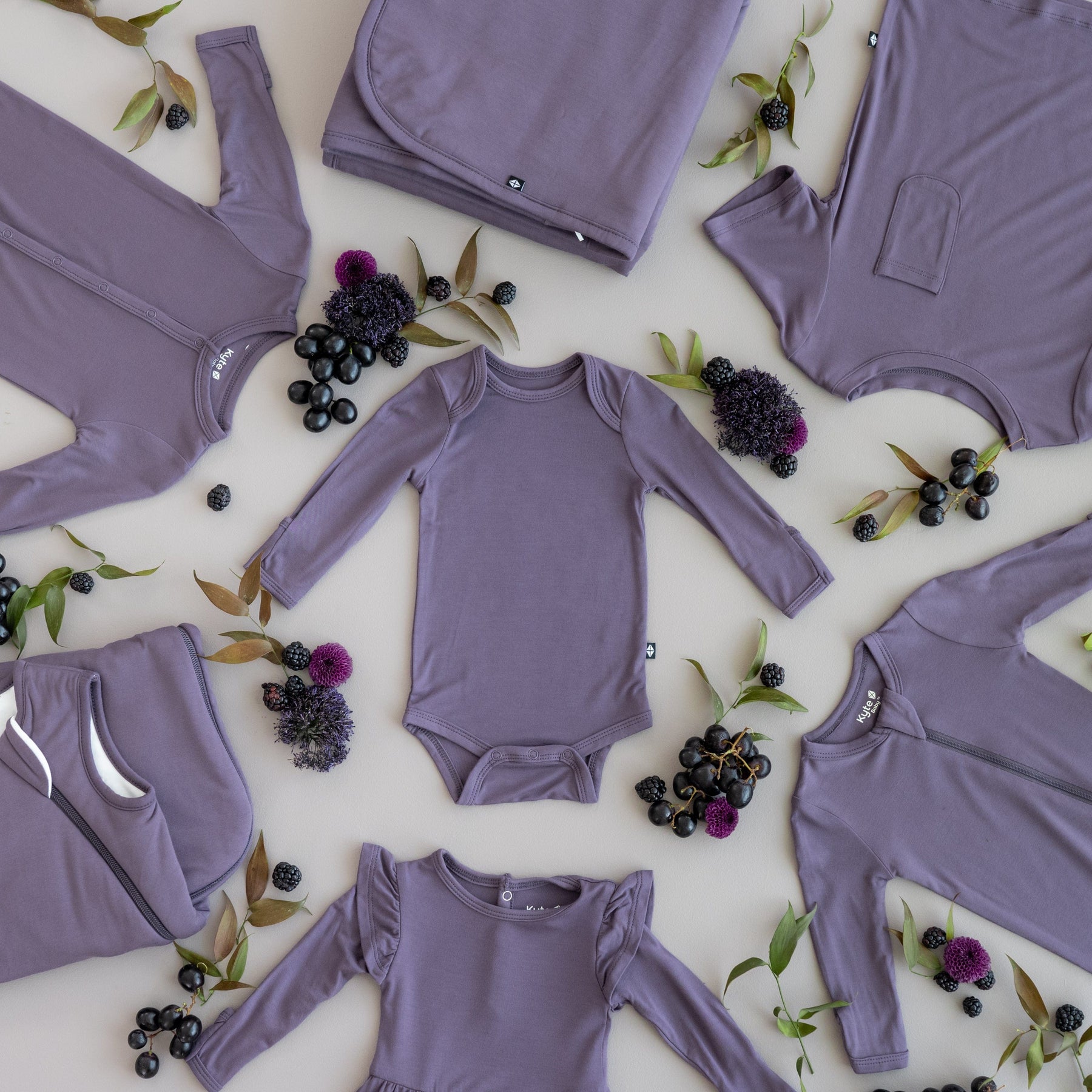 Kyte Baby Long Sleeve Bodysuits Long Sleeve Bodysuit in Currant