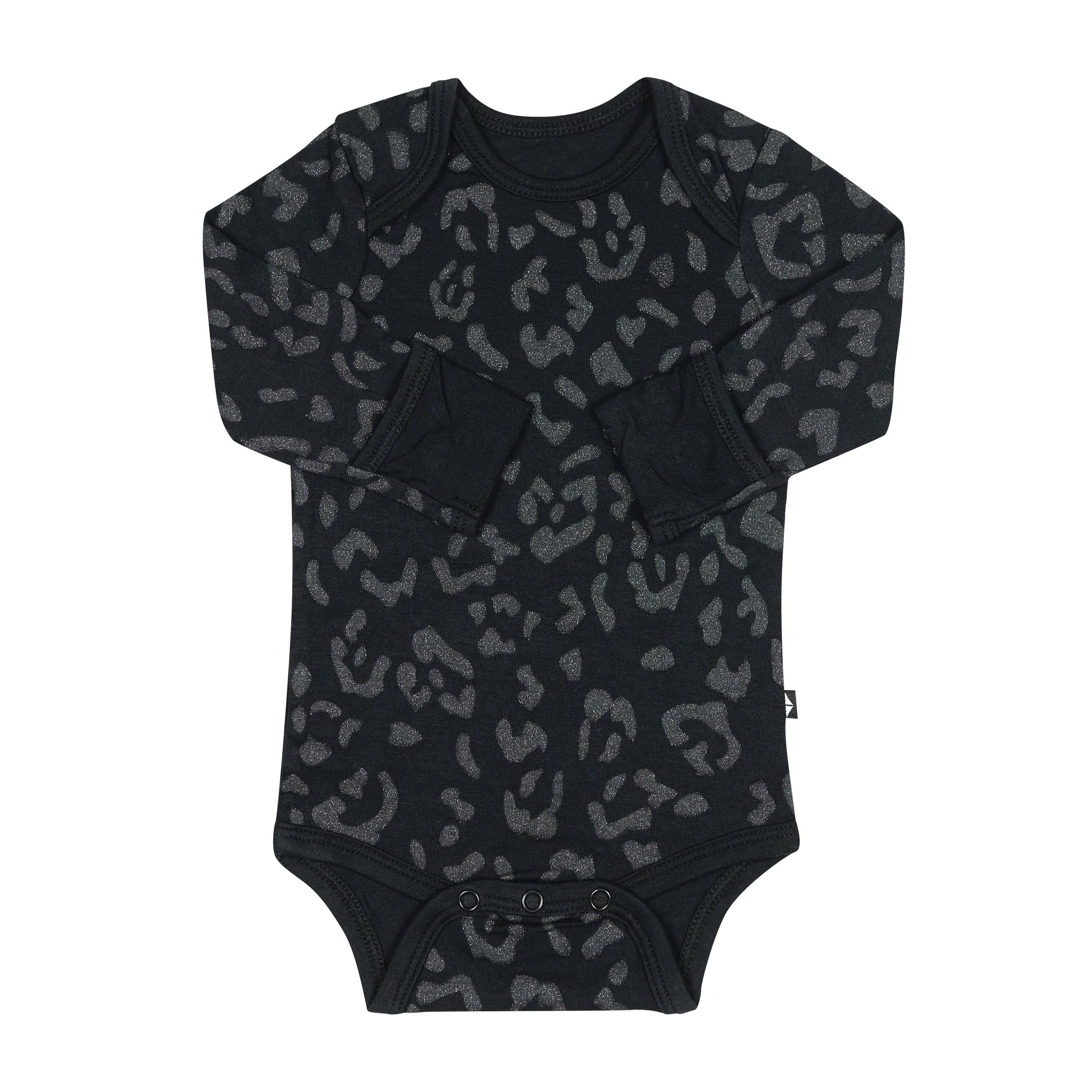 Kyte Baby Long Sleeve Bodysuits Long Sleeve Bodysuit in Midnight Leopard