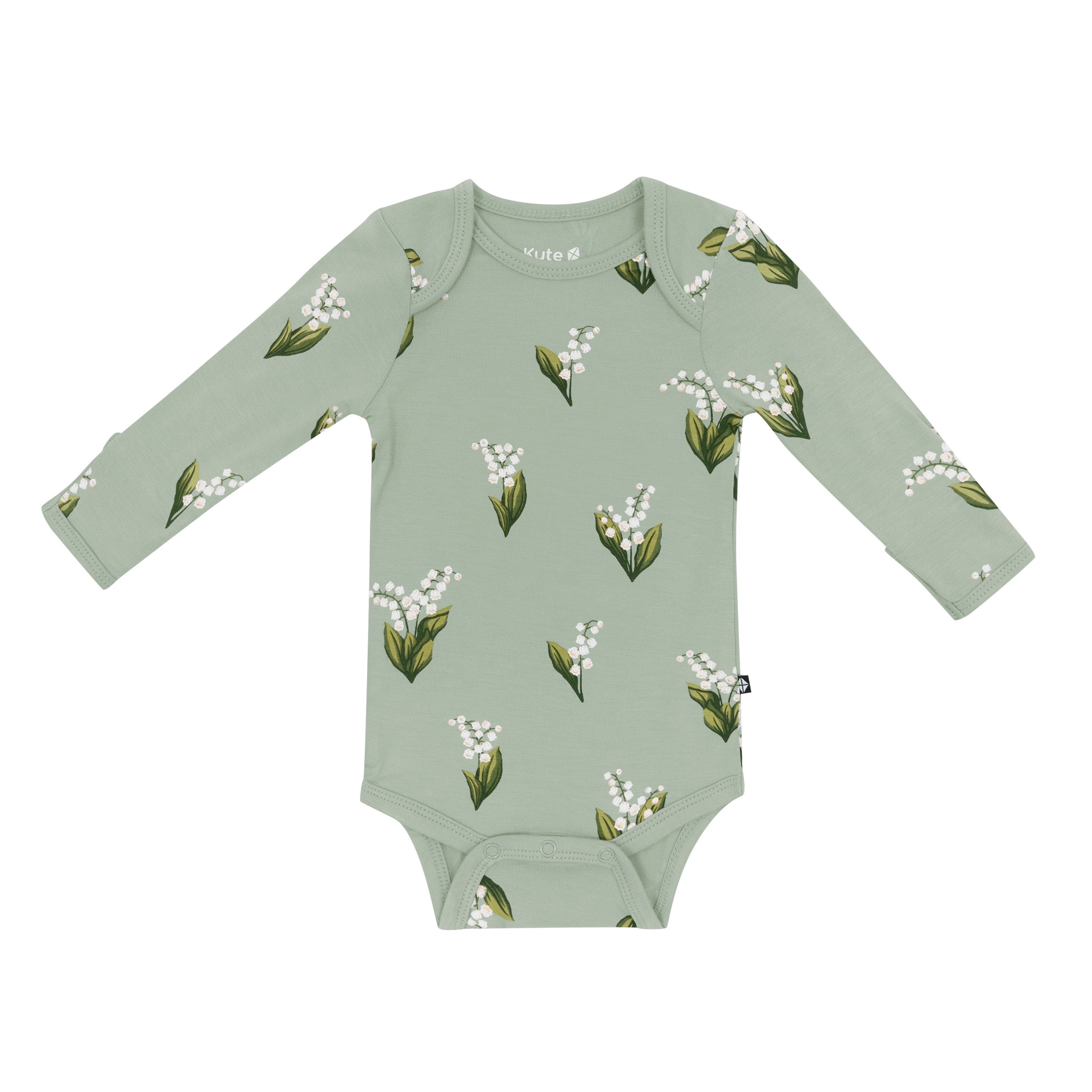 Kyte Baby Long Sleeve Bodysuit in Thyme Lily