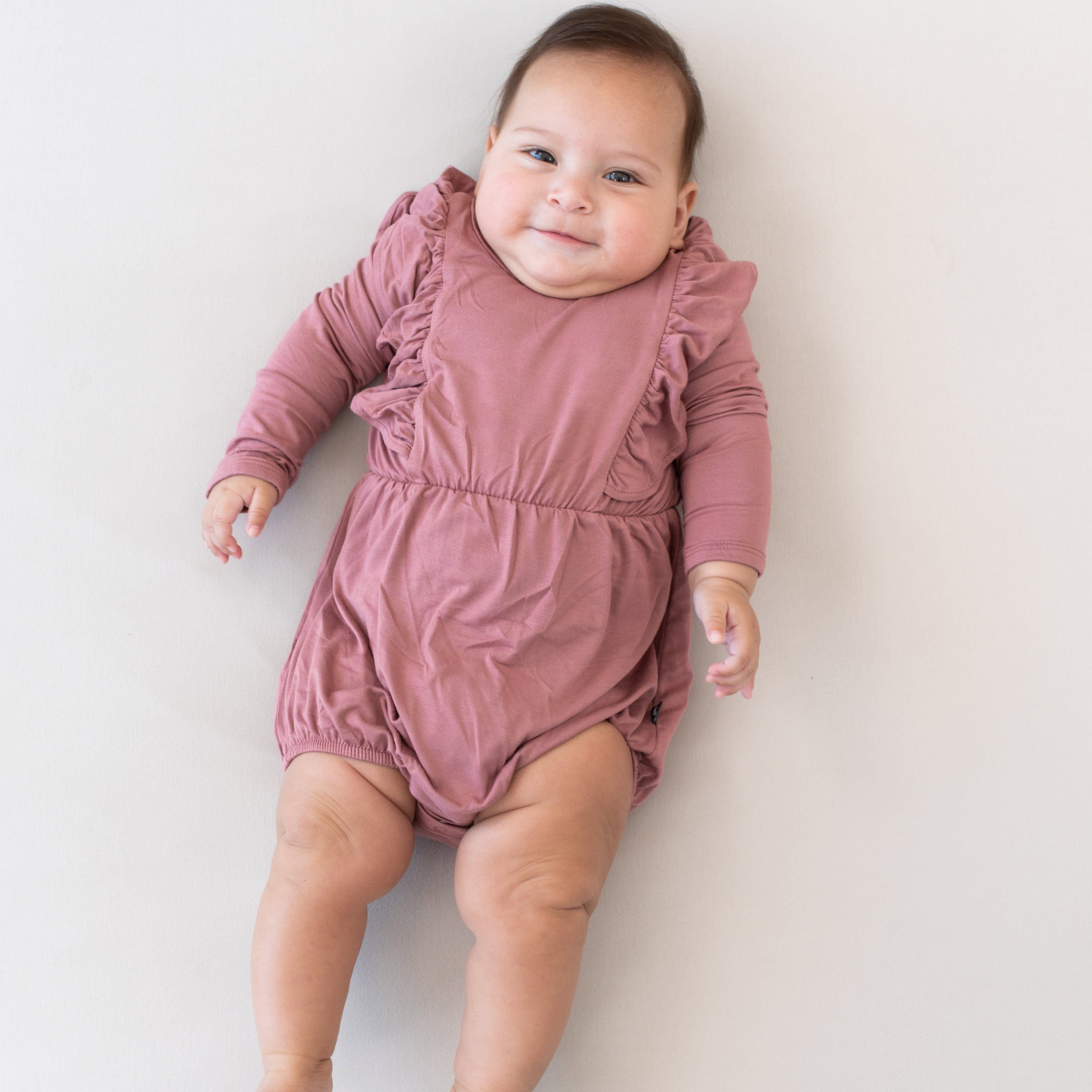 Bamboo Jersey Hooded Zippered Romper in Dusty Rose