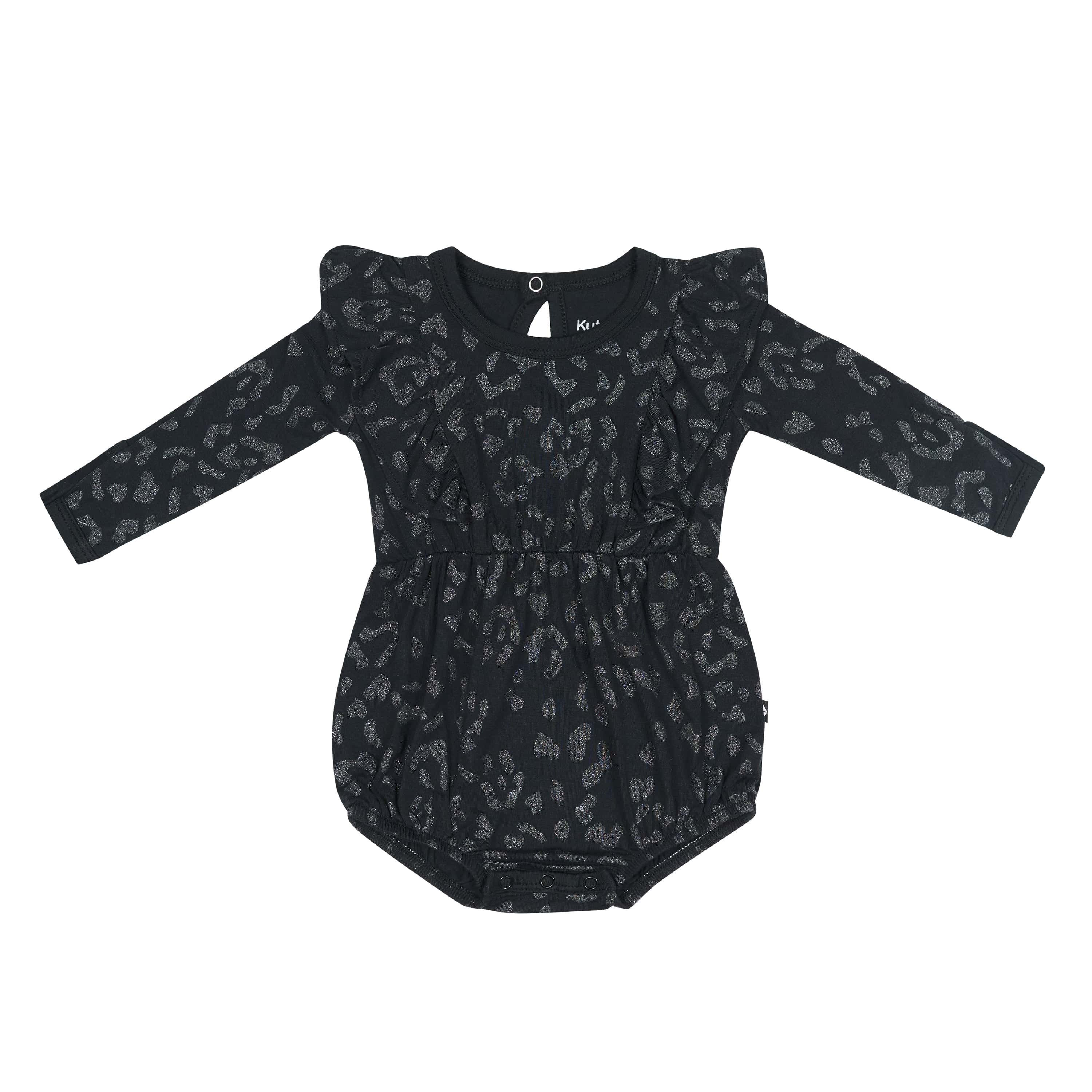 Kyte Baby Long Sleeve Bubble Romper Long Sleeve Bubble Romper in Midnight Leopard