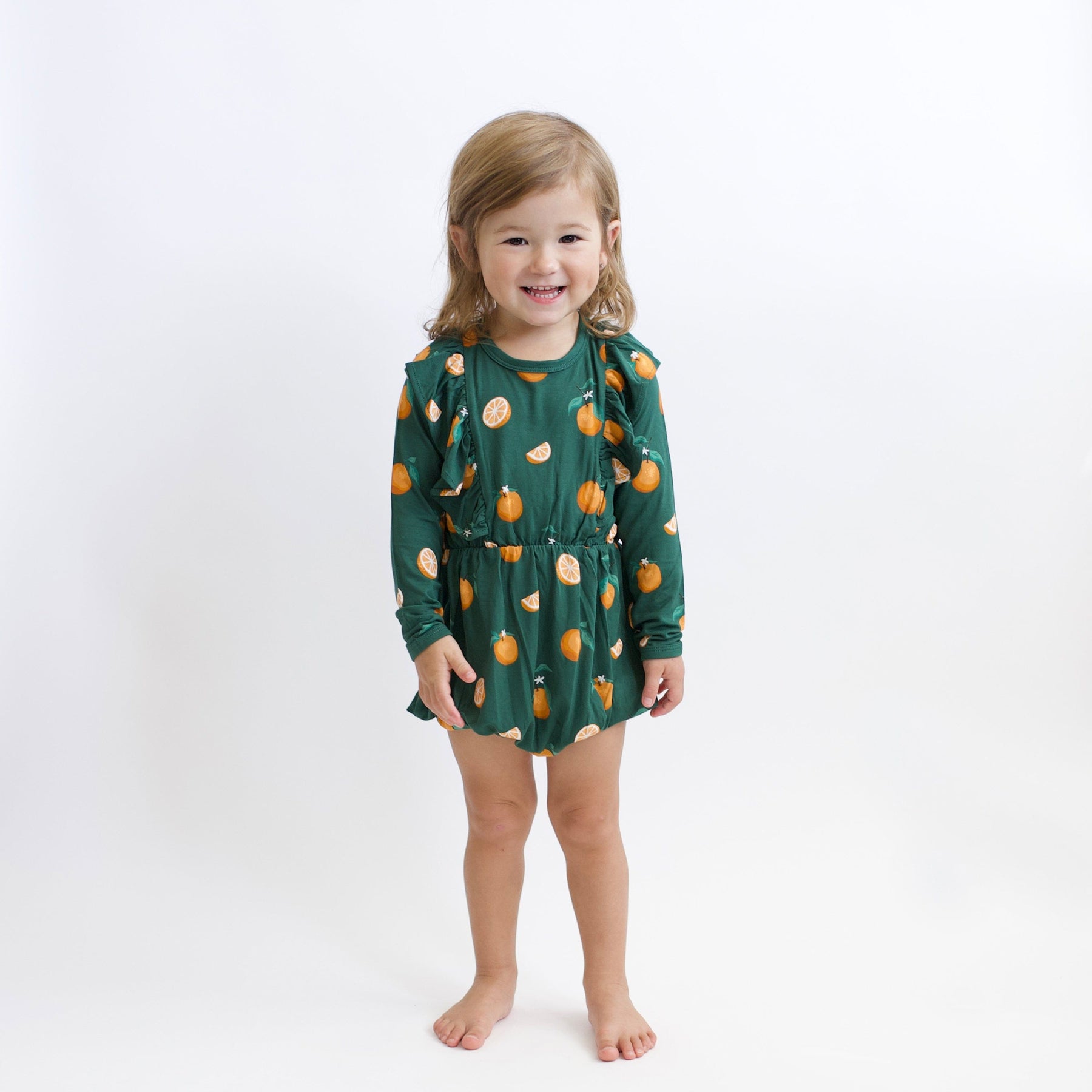 Kyte Baby Long Sleeve Bubble Romper Long Sleeve Bubble Romper in Orange