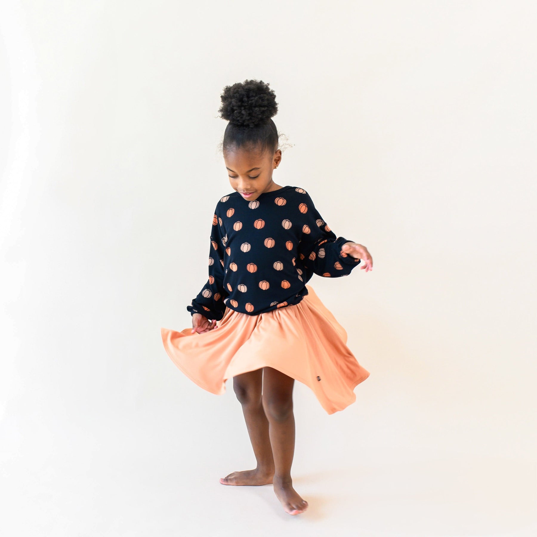 Kyte Baby Long Sleeve Drop Shoulder Top Bamboo Jersey Long Sleeve Drop Shoulder Top in Pumpkin