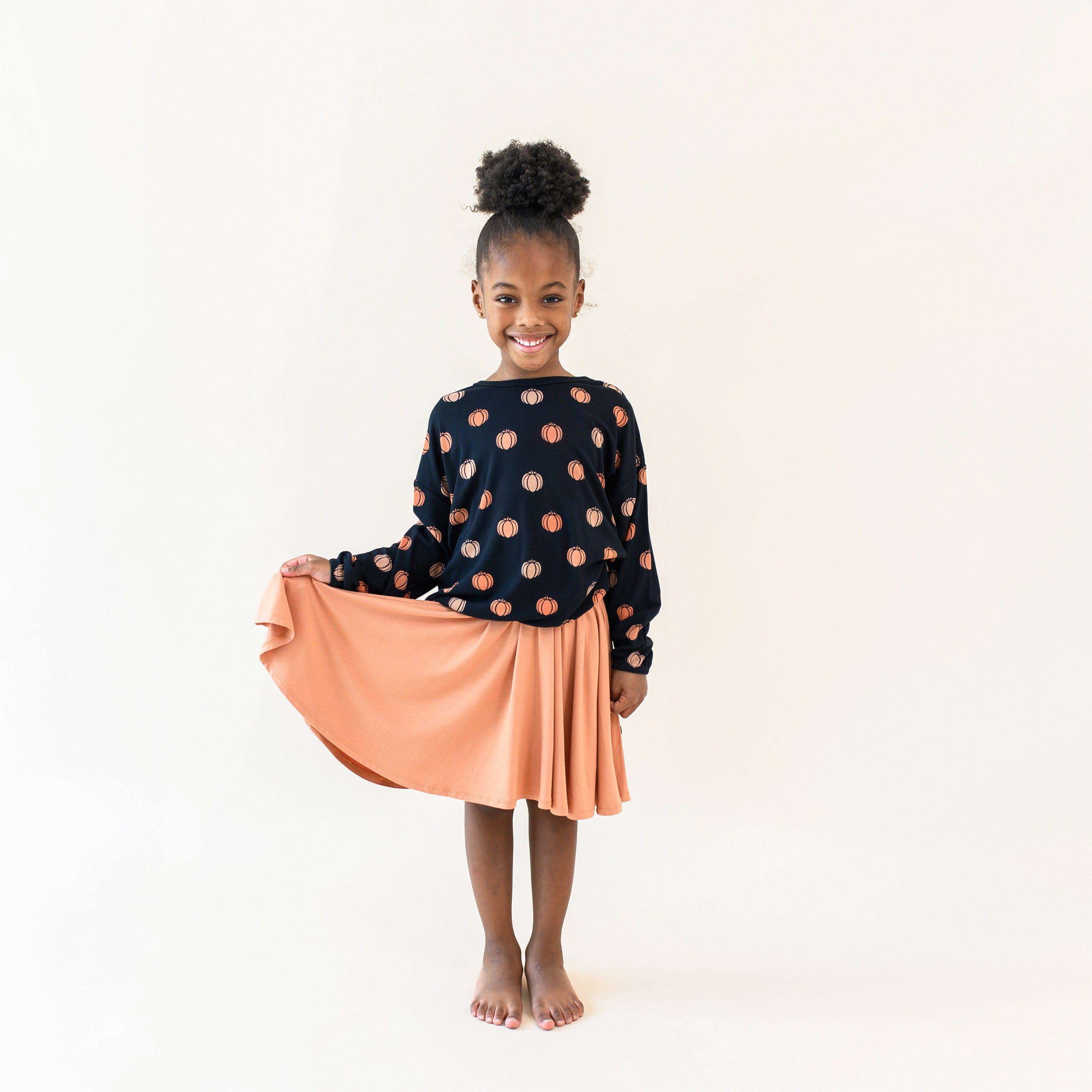 Kyte Baby Long Sleeve Drop Shoulder Top Bamboo Jersey Long Sleeve Drop Shoulder Top in Pumpkin