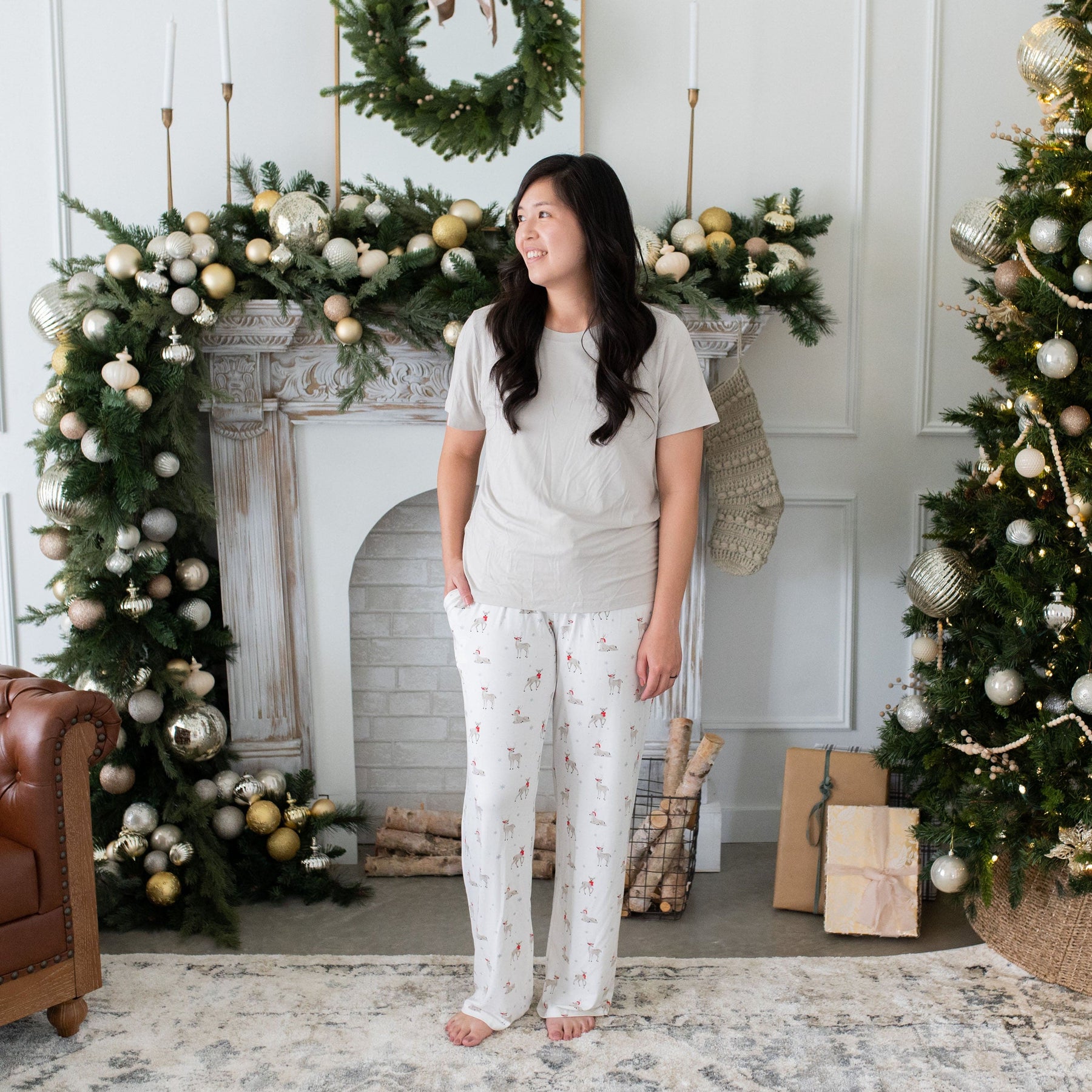 Kyte Baby Lounge Pant Women's Lounge Pants in Cloud Deer the