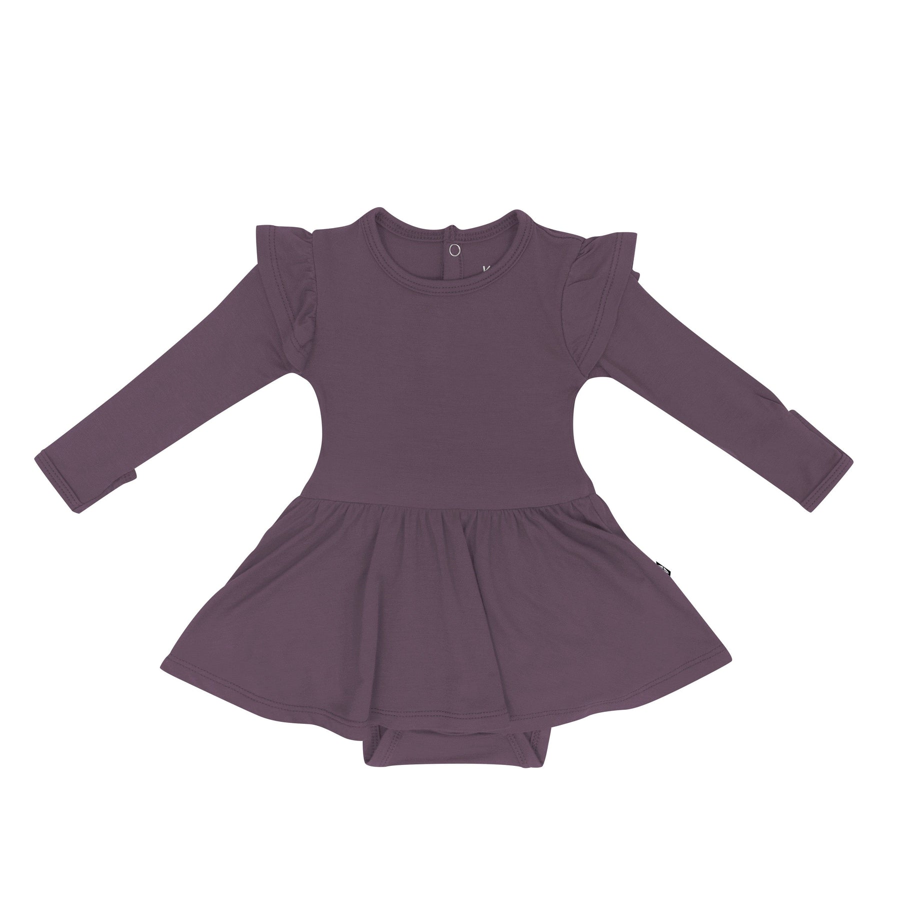 Kyte Baby LS Twirl Bodysuit Dress Long Sleeve Twirl Bodysuit Dress in Currant