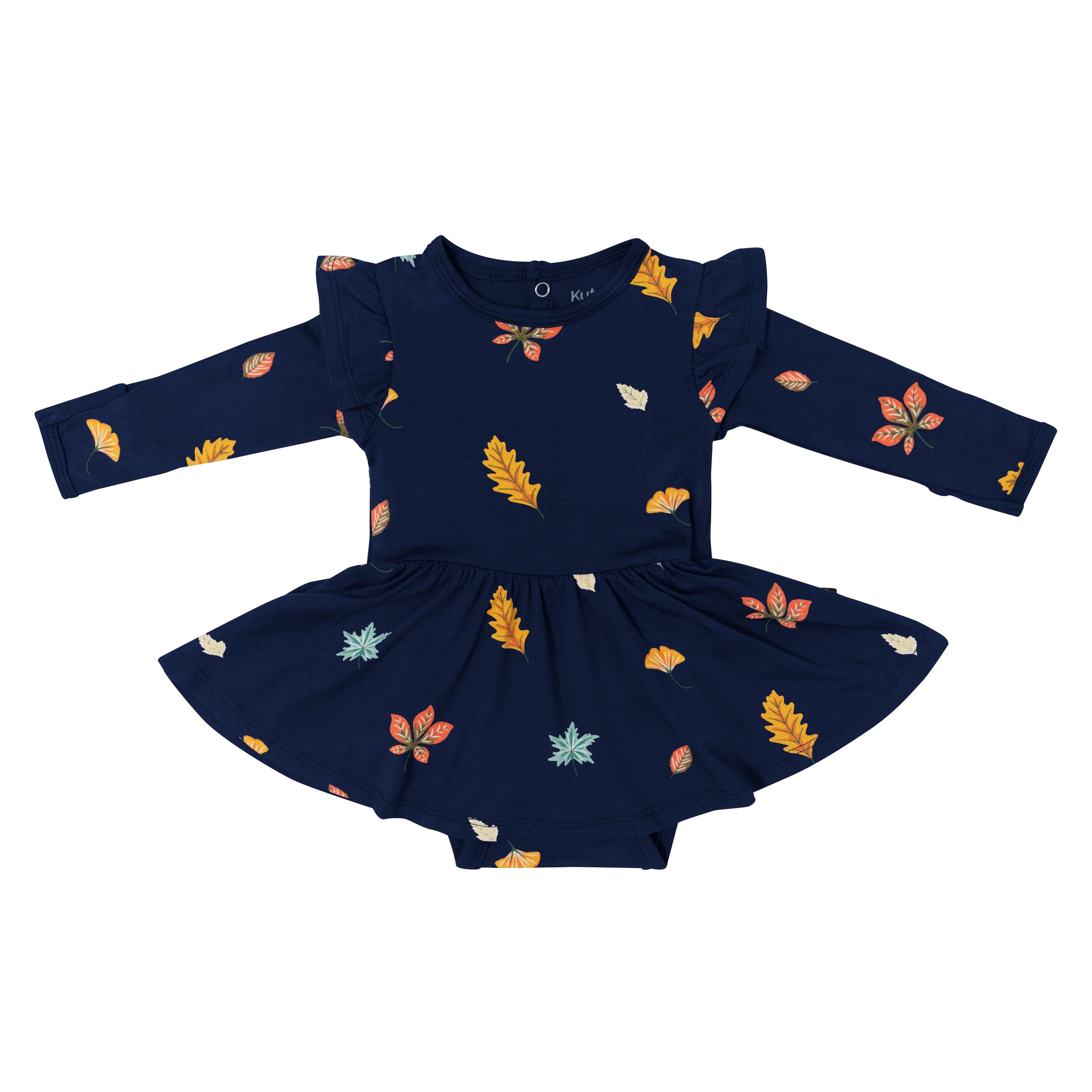 Kyte Baby LS Twirl Bodysuit Dress Long Sleeve Twirl Bodysuit Dress in Foliage